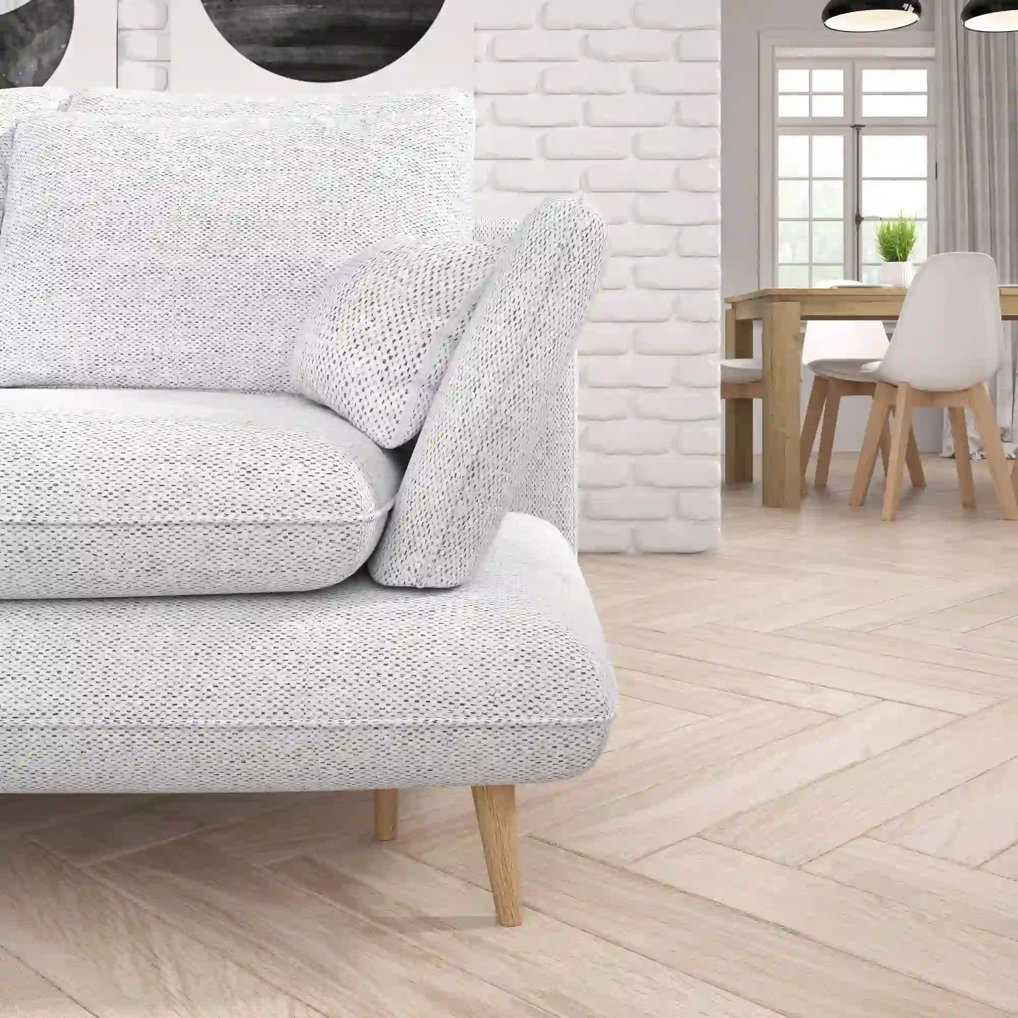 Coltar extensibil MONTE, stofa clasica bej - Austin 2, cu lada depozitare, 283x181x90 cm