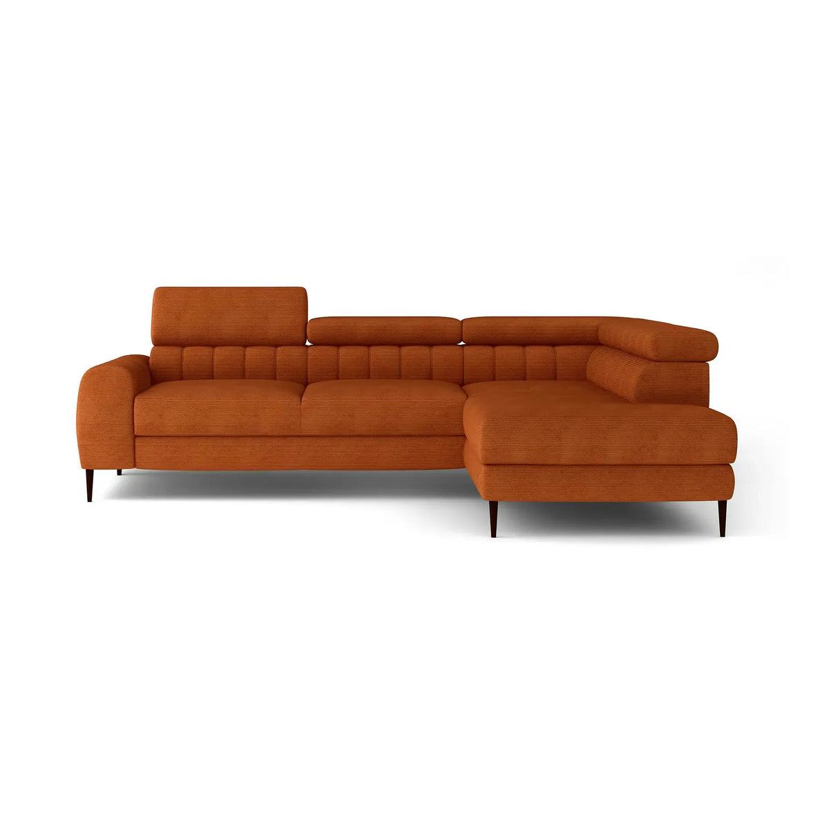 Coltar extensibil NAVAS L, personalizabil, cu lada depozitare si tetiere reglabile, 246x175x86 cm