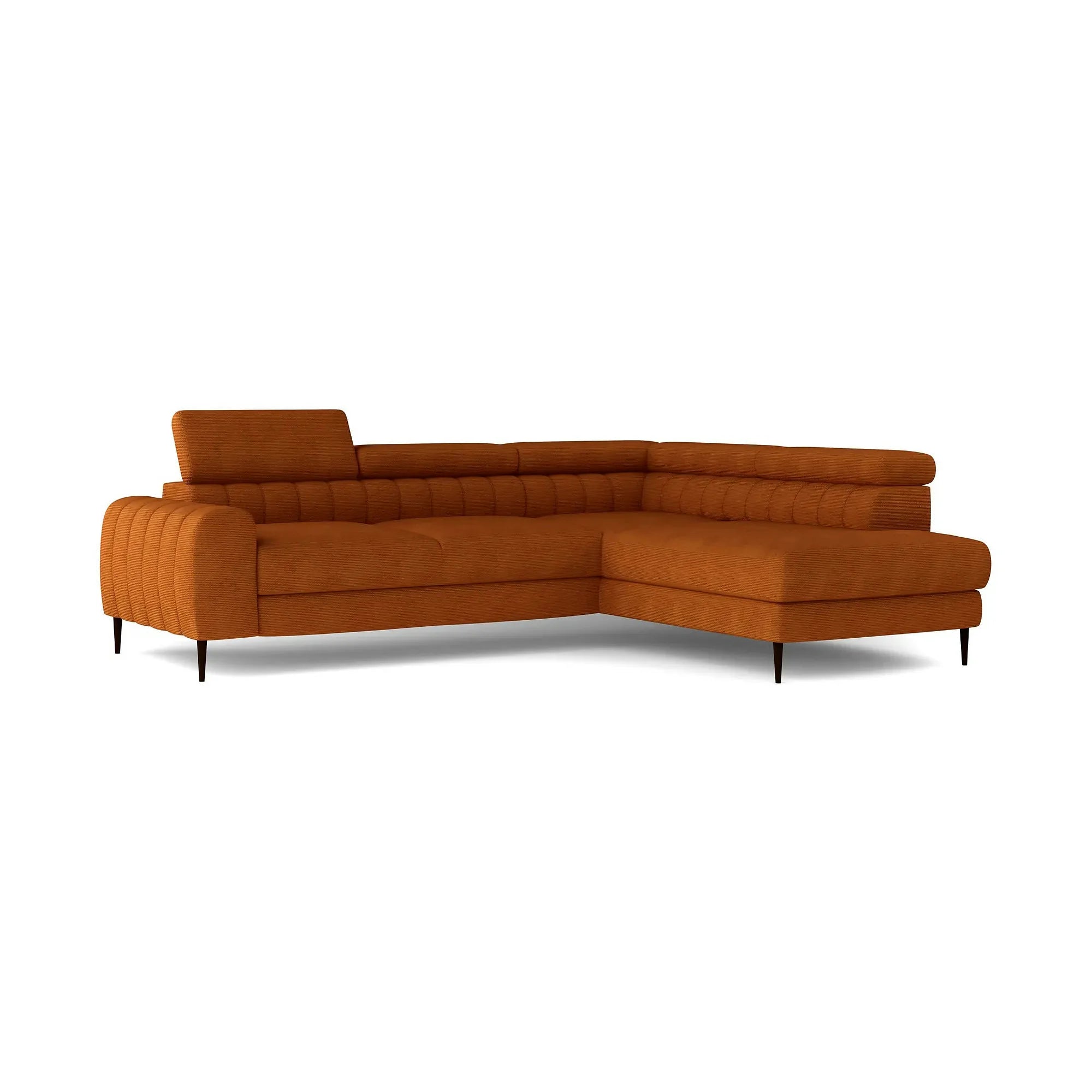 Coltar extensibil NAVAS L, personalizabil, cu lada depozitare si tetiere reglabile, 246x175x86 cm