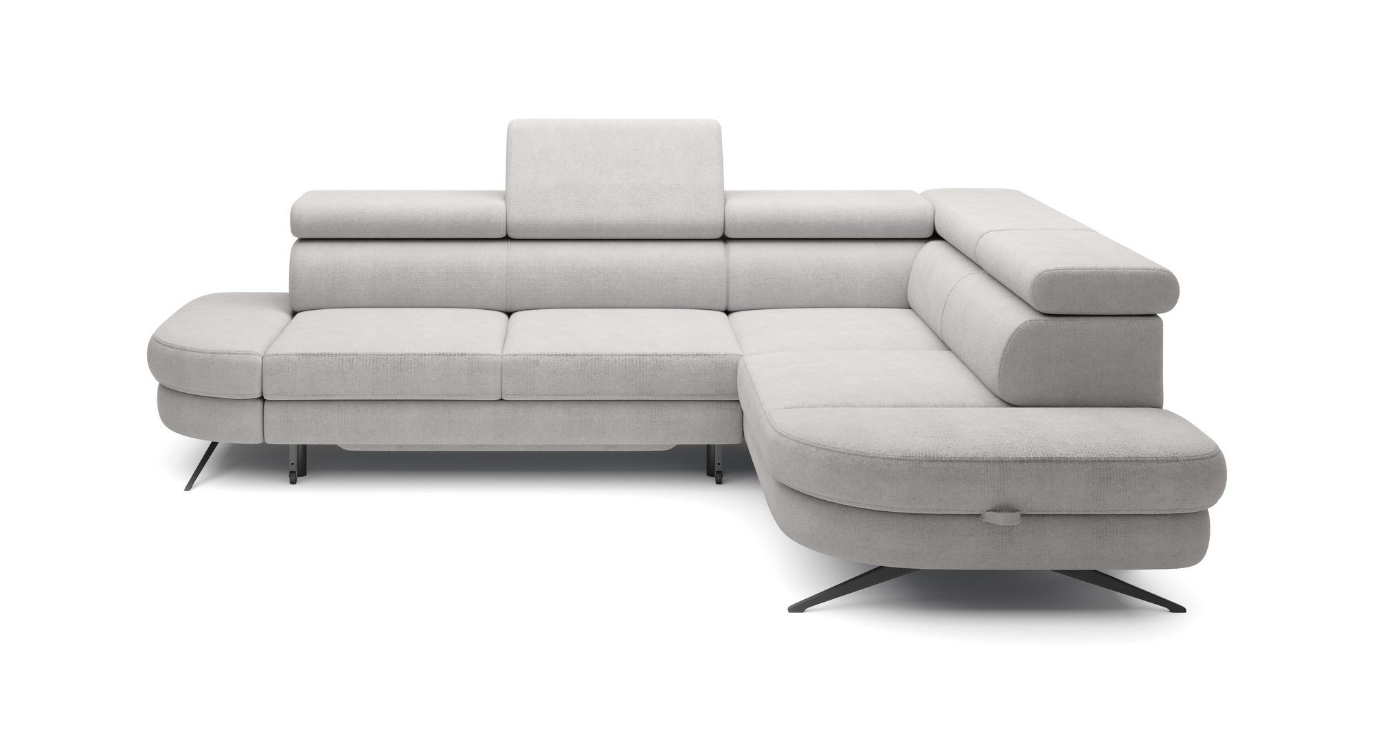 Coltar extensibil OTIS, personalizabil materiale Oferta Avantaj, cu lada depozitare si tetiere reglabile, 276x218x97 cm