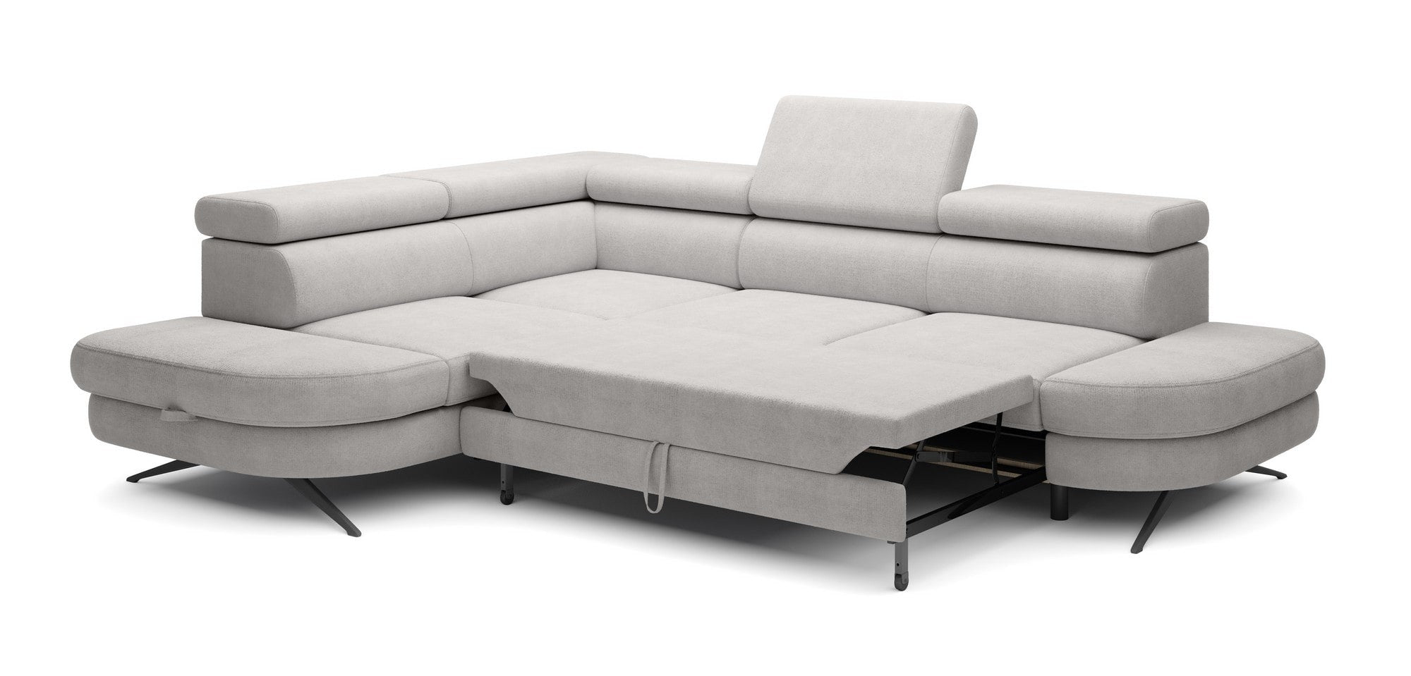 Coltar extensibil OTIS, personalizabil materiale Oferta Avantaj, cu lada depozitare si tetiere reglabile, 276x218x97 cm