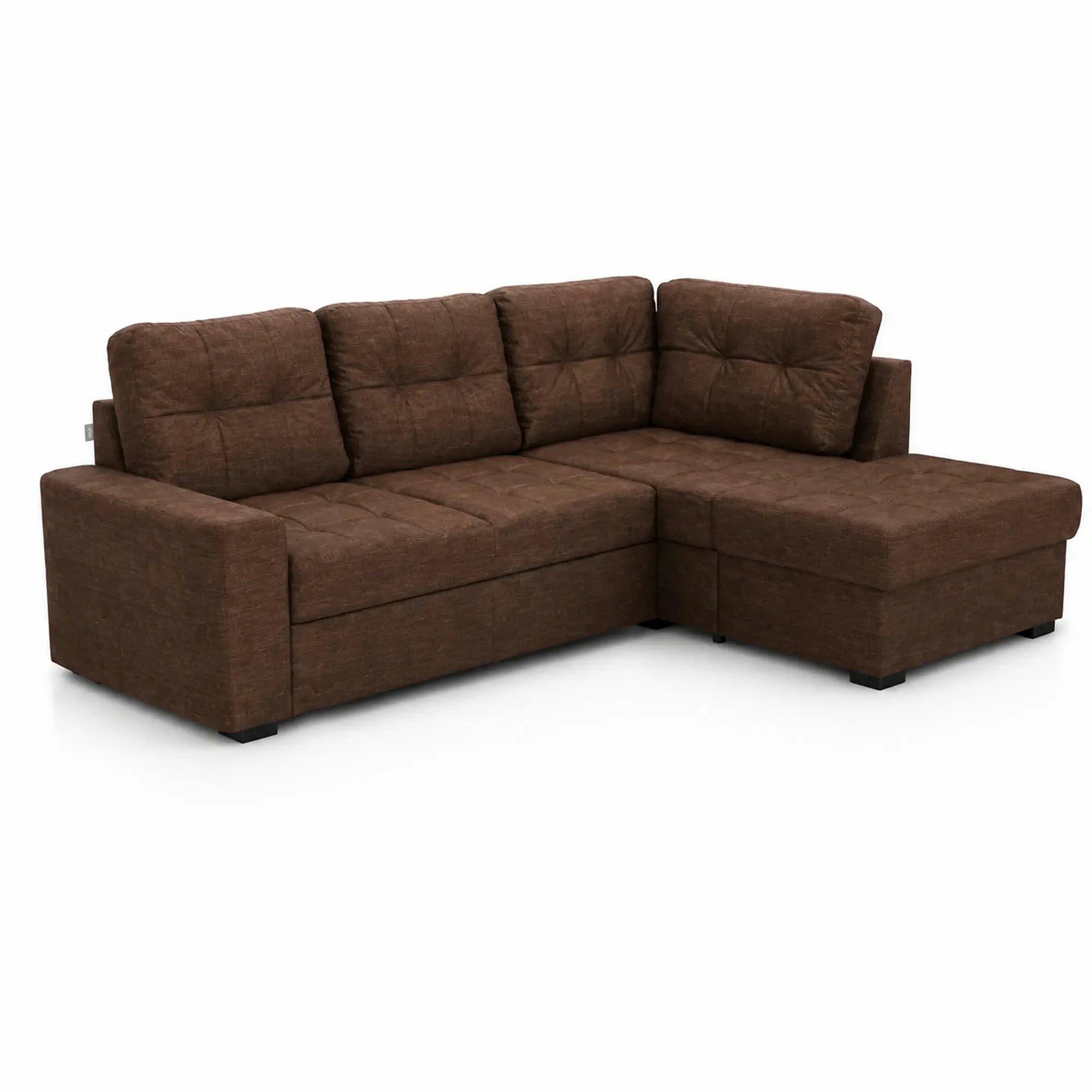 Coltar extensibil pentru living HERA, sezlong dreapta, stofa maro - Campsbay R458, 240x173x93 cm