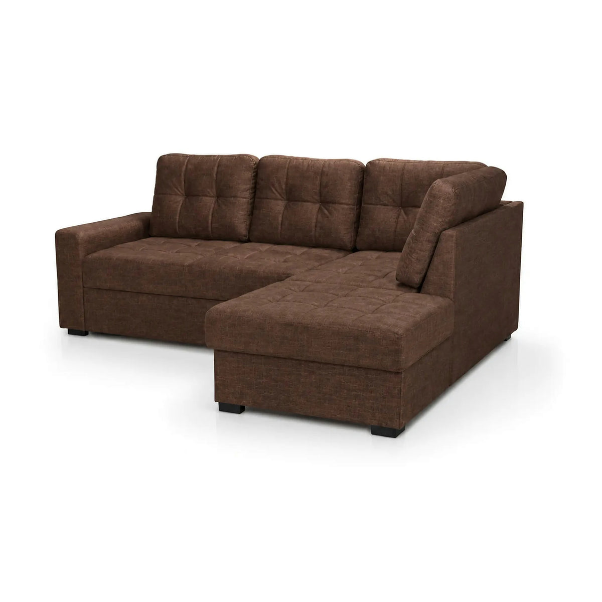 Coltar extensibil pentru living HERA, sezlong dreapta, stofa maro - Campsbay R458, 240x173x93 cm