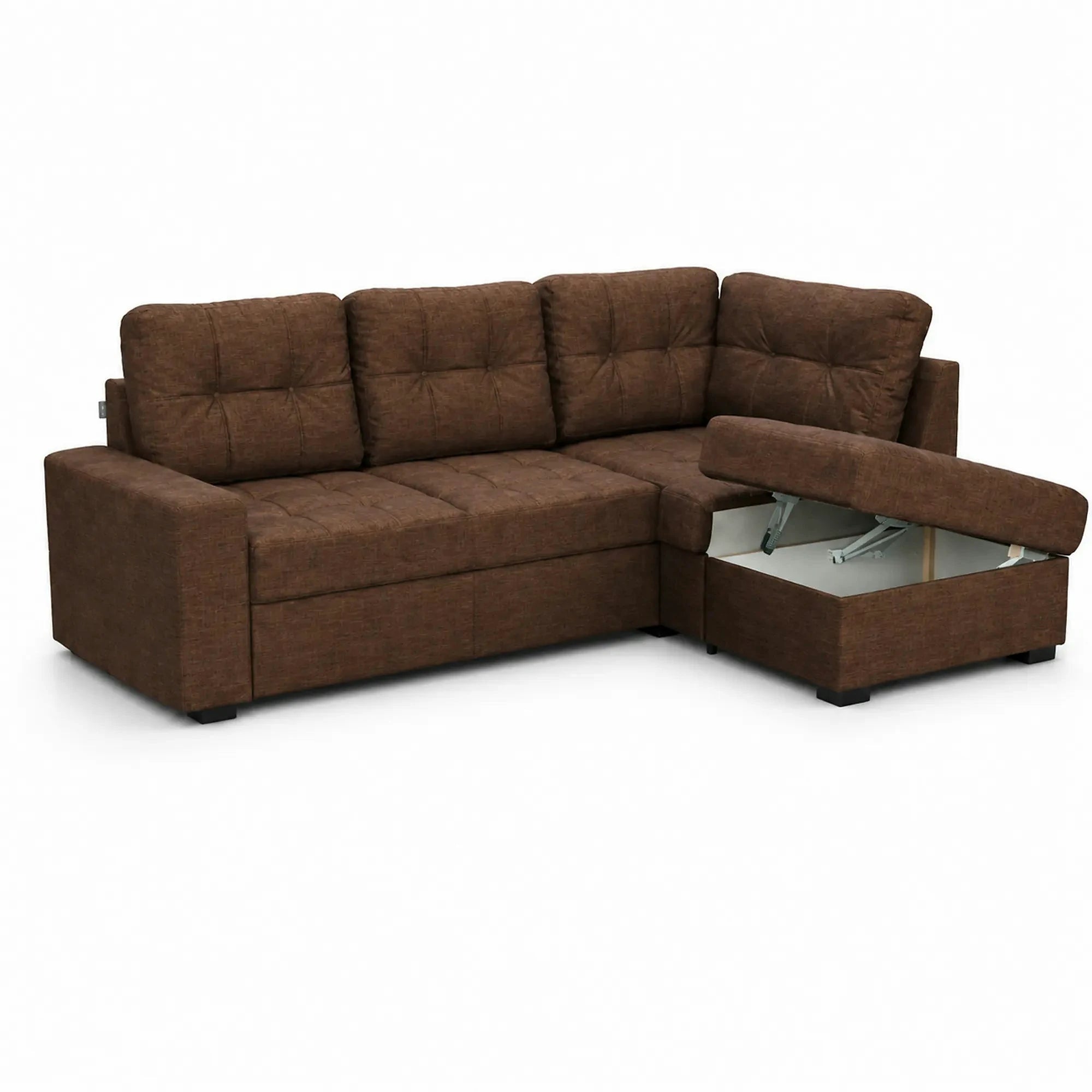 Coltar extensibil pentru living HERA, sezlong dreapta, stofa maro - Campsbay R458, 240x173x93 cm