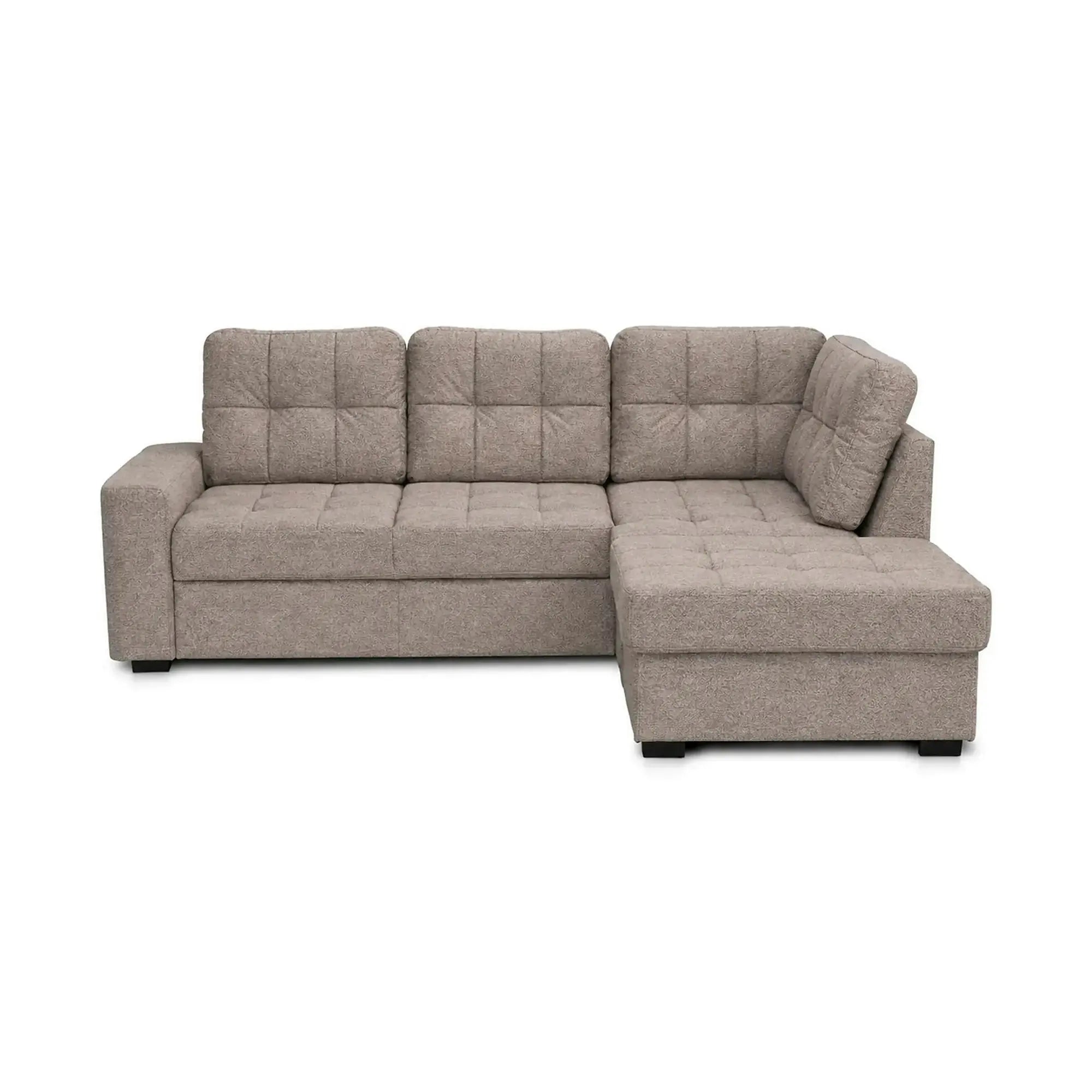 Coltar extensibil pentru living HERA, sezlong dreapta, stofa maro deschis - Miracle C278, 240x173x93 cm