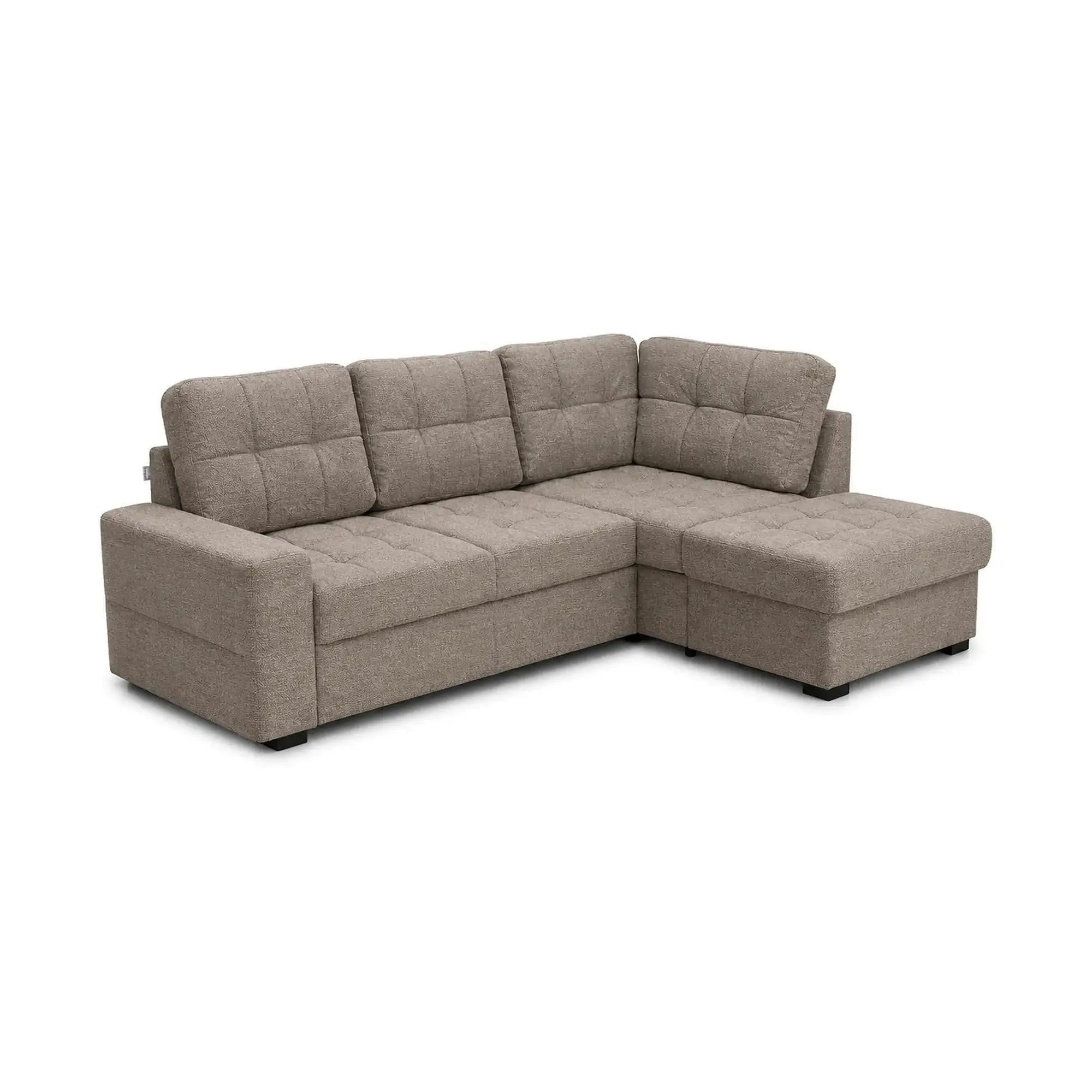 Coltar extensibil pentru living HERA, sezlong dreapta, stofa maro deschis - Miracle C278, 240x173x93 cm