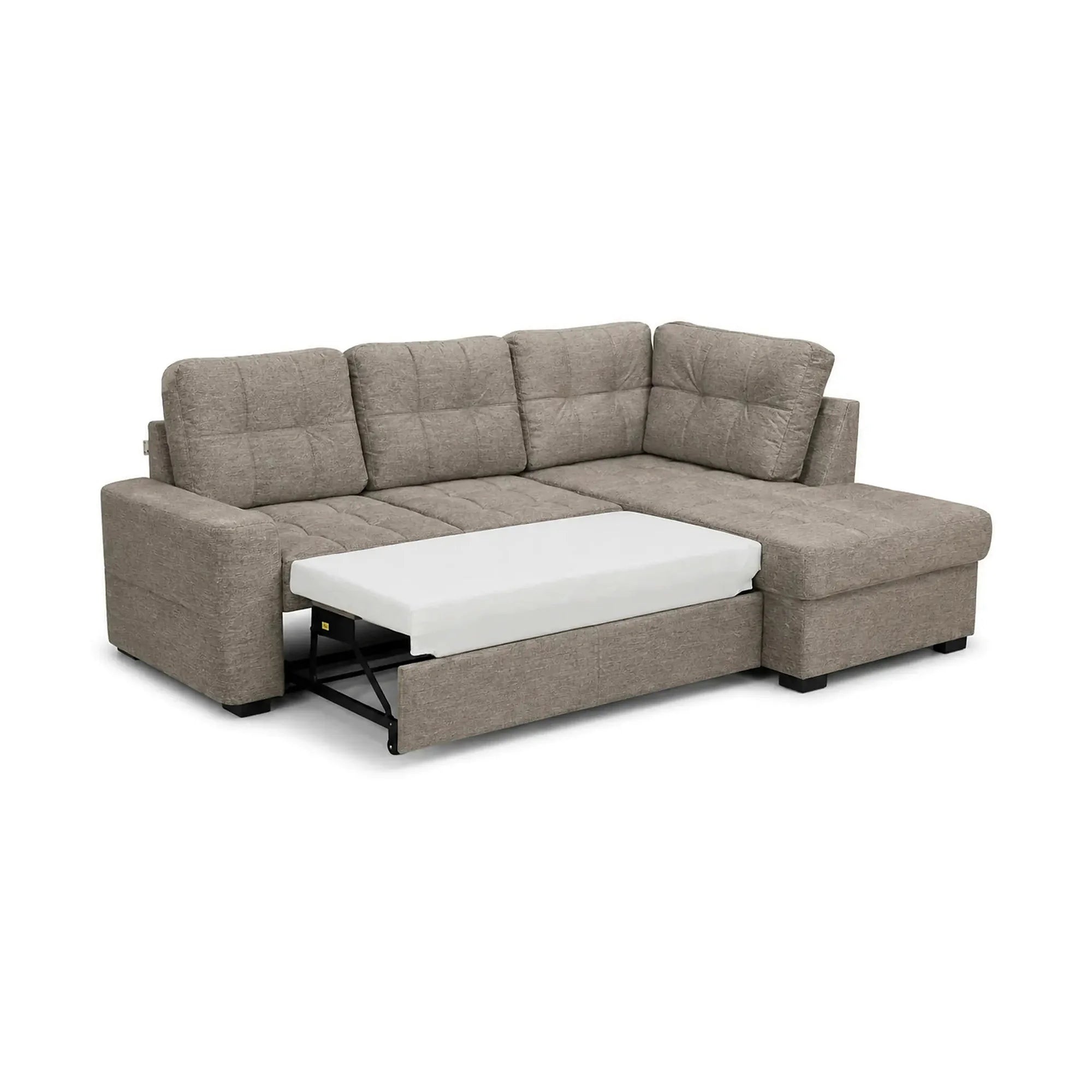 Coltar extensibil pentru living HERA, sezlong dreapta, stofa maro deschis - Miracle C278, 240x173x93 cm