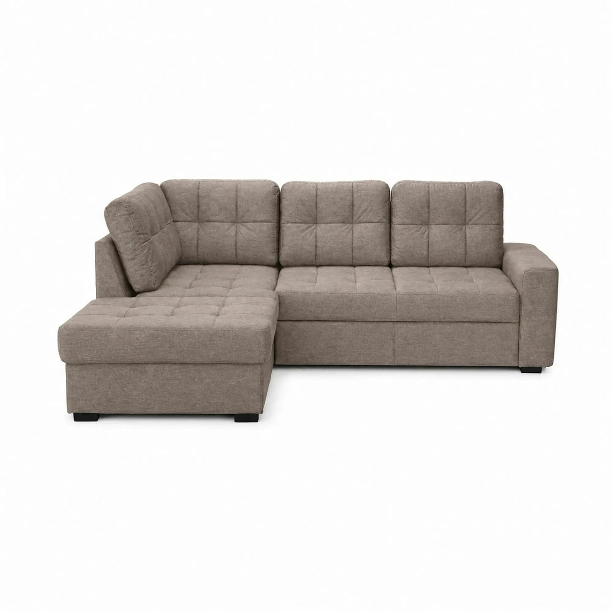 Coltar extensibil pentru living HERA, sezlong stanga, stofa maro deschis - Miracle C278, 240x173x93 cm