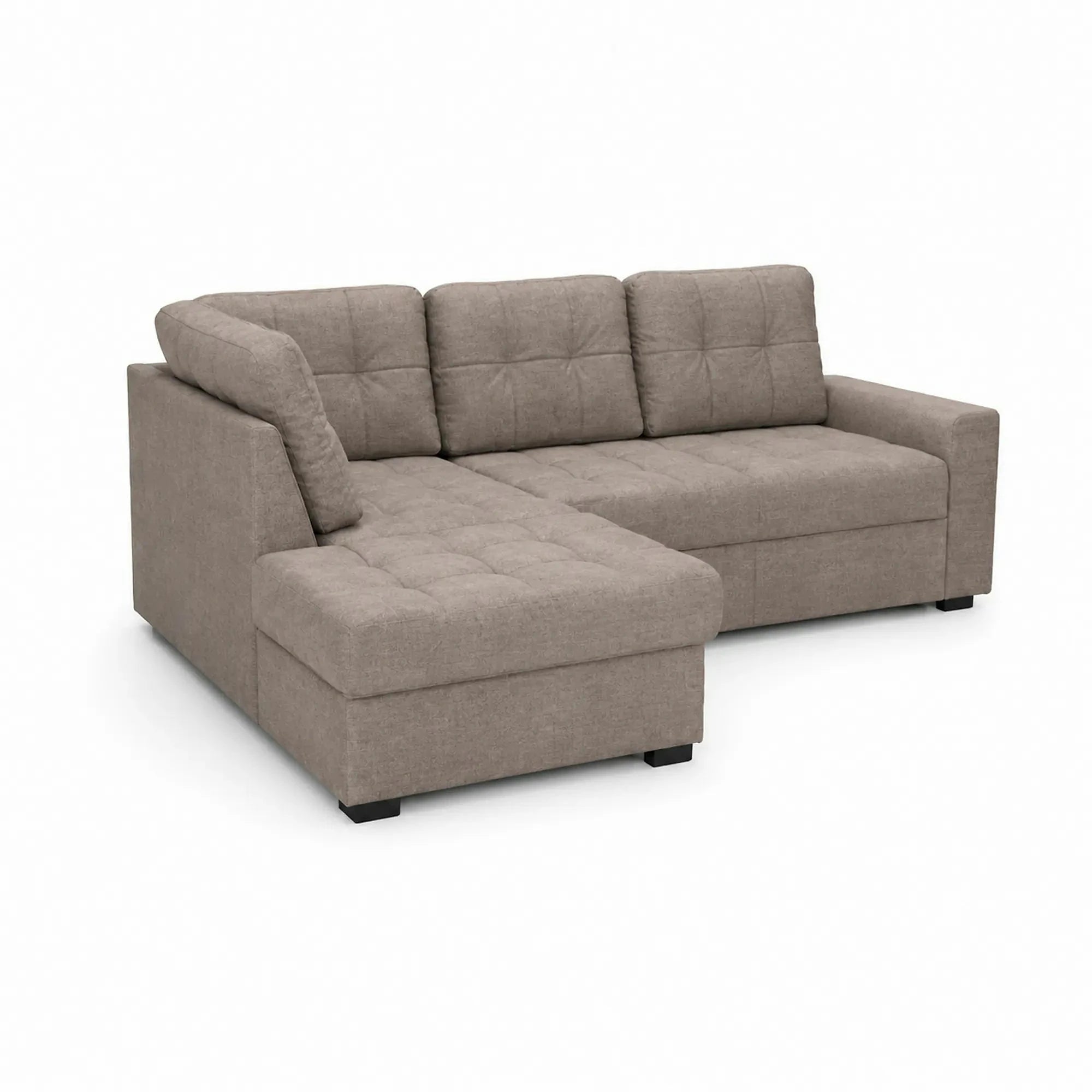 Coltar extensibil pentru living HERA, sezlong stanga, stofa maro deschis - Miracle C278, 240x173x93 cm