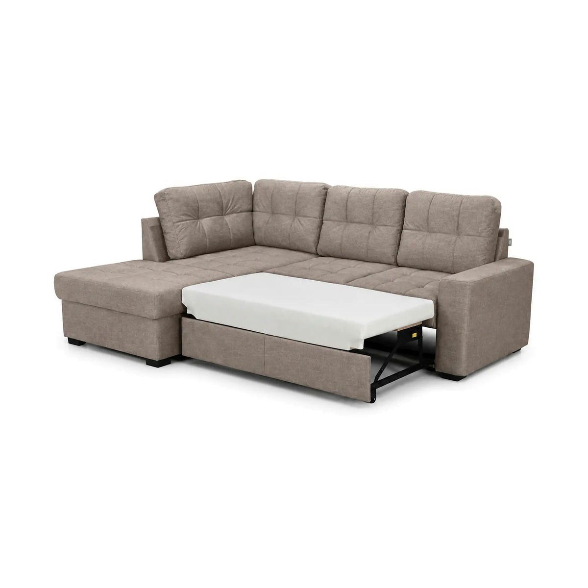 Coltar extensibil pentru living HERA, sezlong stanga, stofa maro deschis - Miracle C278, 240x173x93 cm