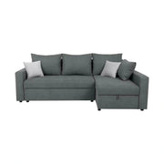 Coltar extensibil PREZEMEK IV, universal, stofa clasica gri - Enjoy New 23, cu lada depozitare, 240x138x89 cm