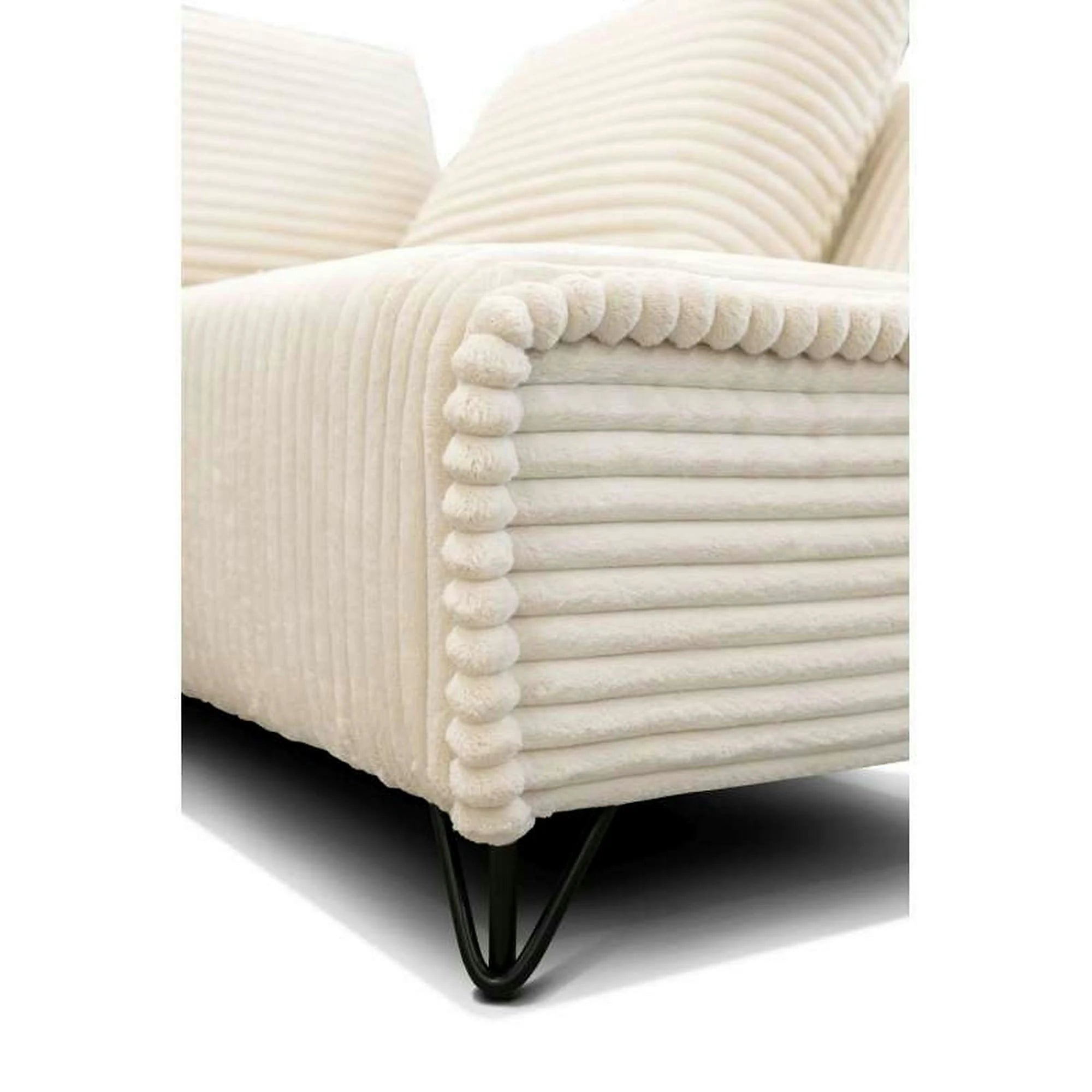 Coltar extensibil pufos COCOLI, stofa crem - Ambience 02, cu lada depozitare, 284x173x90 cm