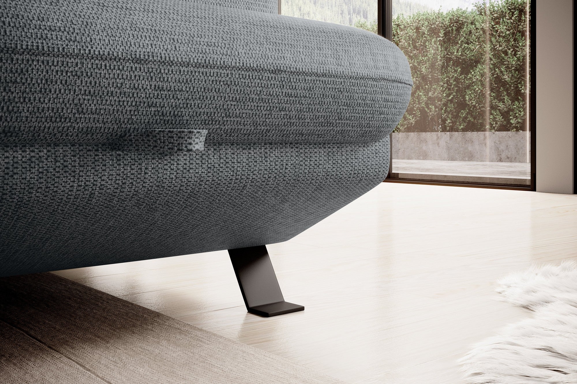 Coltar extensibil RAVEN L, personalizabil materiale Gama Premium, cu lada depozitare, 257x198x92 cm