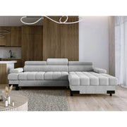 Coltar extensibil SELVA MINI, personalizabil, cu lada depozitare si tetiere reglabile, 270x173x95 cm