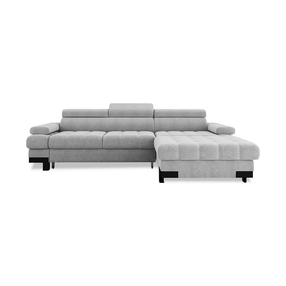 Coltar extensibil SELVA MINI, personalizabil, cu lada depozitare si tetiere reglabile, 270x173x95 cm