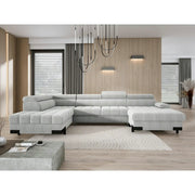 Coltar extensibil SELVA XL, personalizabil, cu lada depozitare si tetiere reglabile, 339x223x95 cm