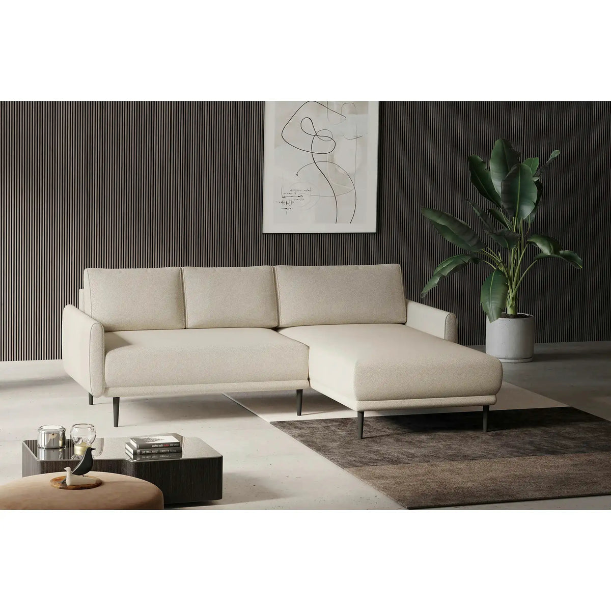 Coltar extensibil SOHO, personalizabil, cu lada depozitare, 223x163x83 cm