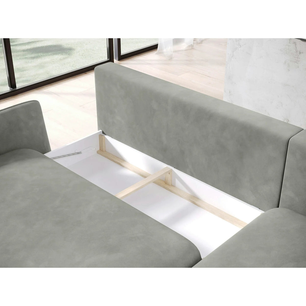Coltar extensibil SOLANO, personalizabil, cu lada depozitare, 260x167x83 cm