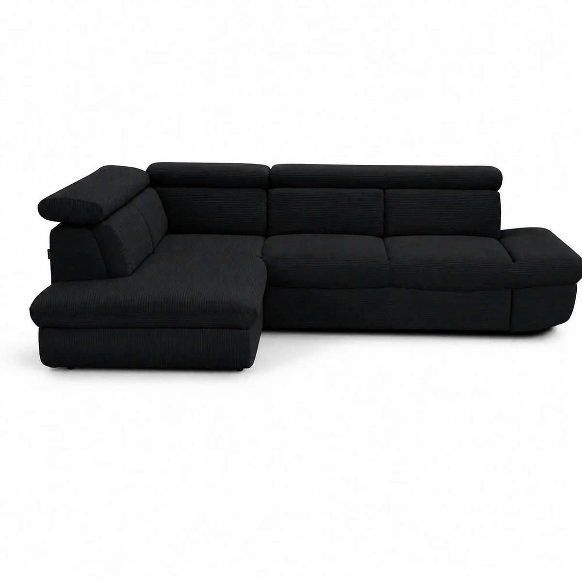Coltar extensibil sufragerie REGAL, sezlong stanga, stofa catifelata negru - Velvet F603, 266x196x95 cm