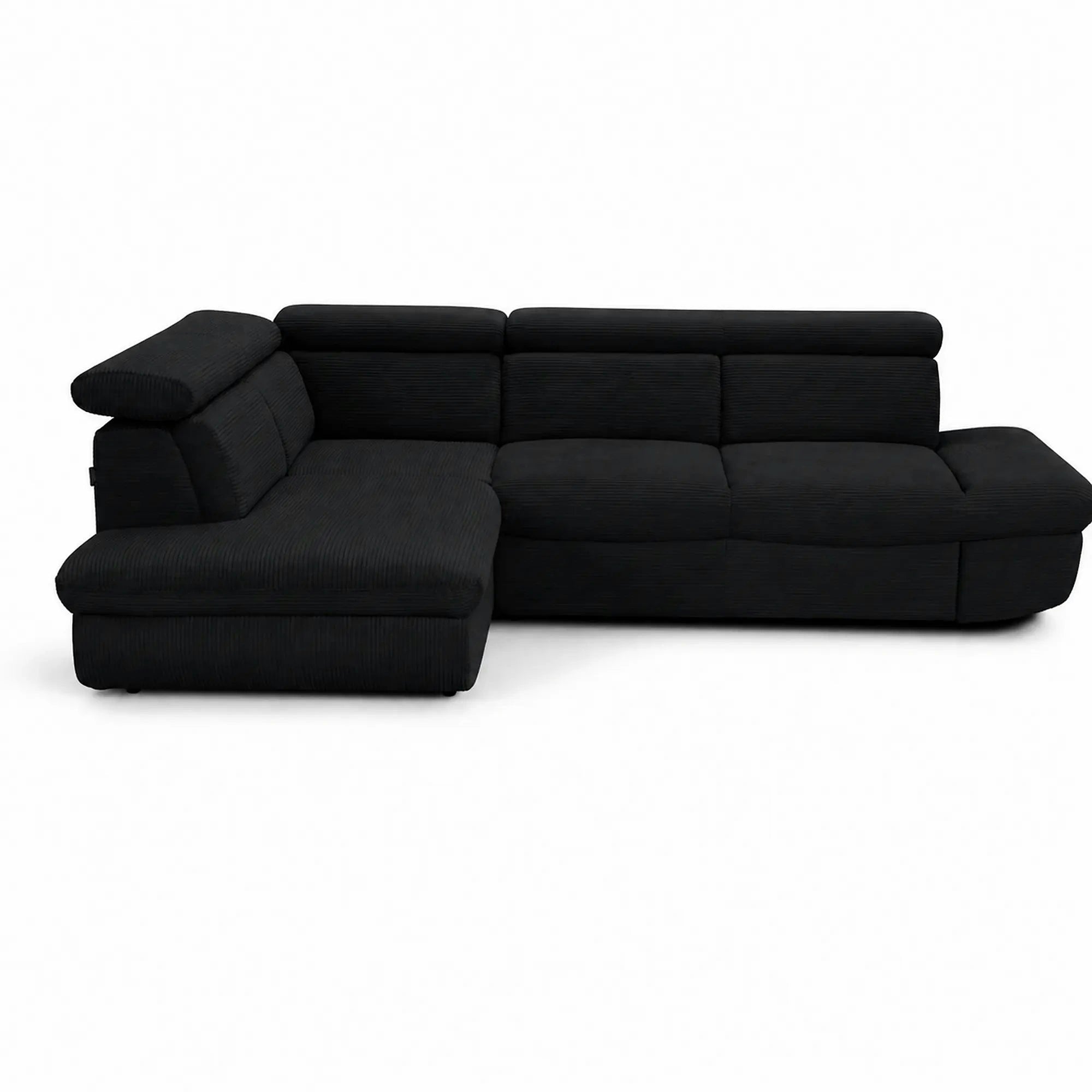 Coltar extensibil sufragerie REGAL, sezlong stanga, stofa catifelata negru - Velvet F603, 266x196x95 cm