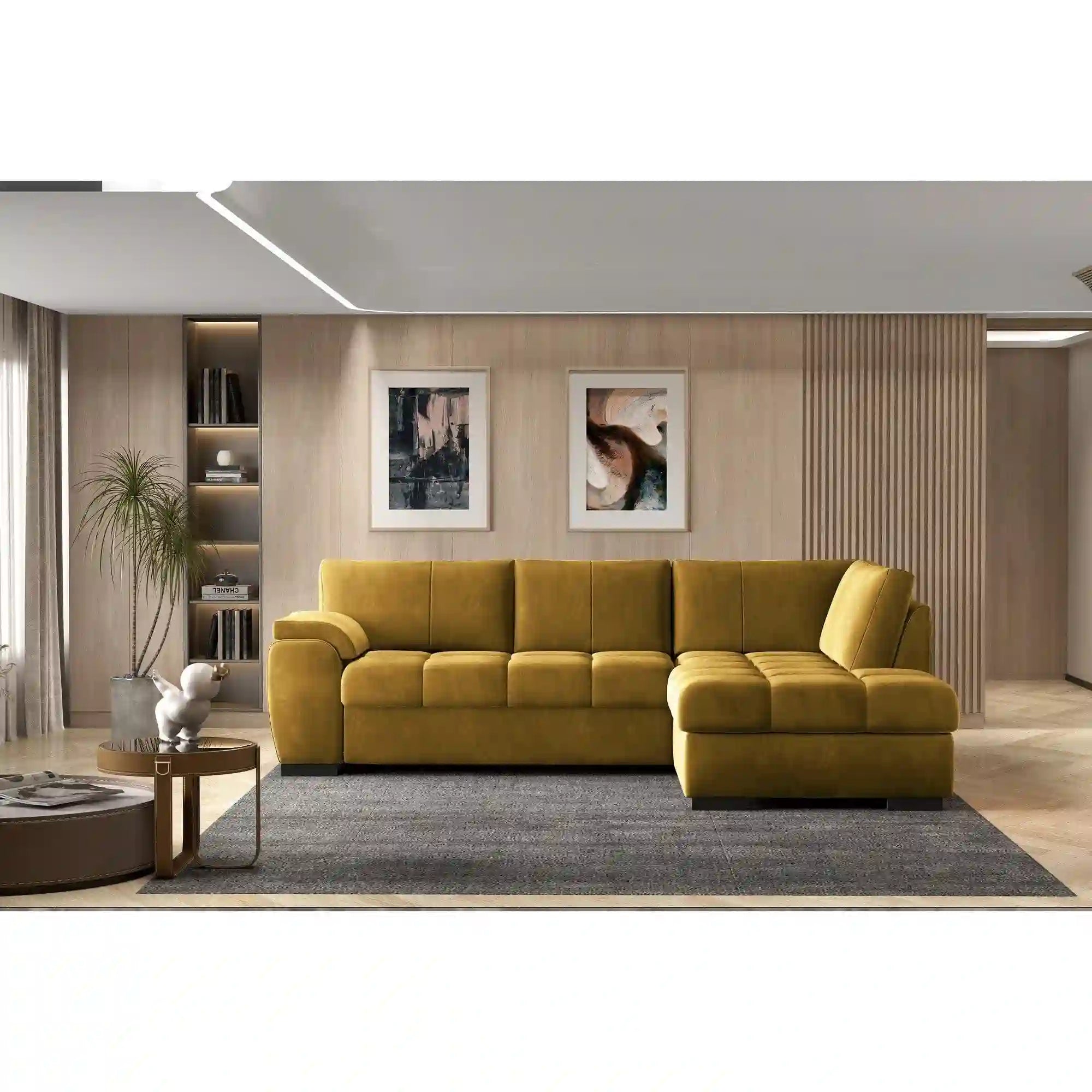 Coltar extensibil TOKIO, personalizabil materiale gama Premium, cu lada depozitare, 245x172x87 cm