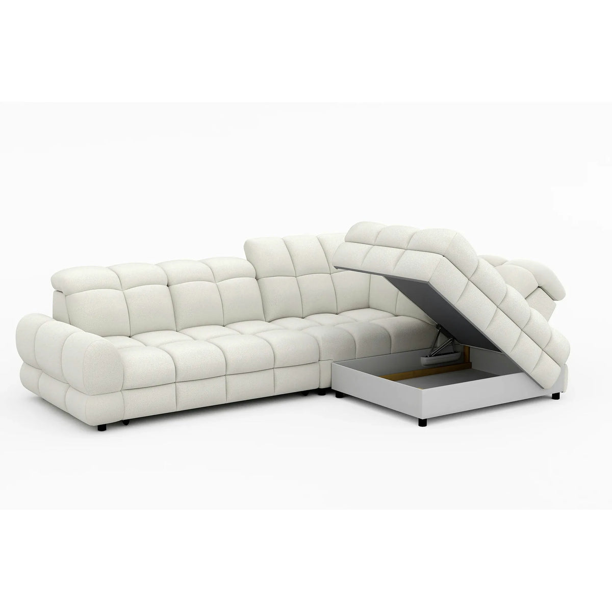 Coltar extensibil TOLLO L, personalizabil, cu lada depozitare si reglaj electric, 302x220x106 cm