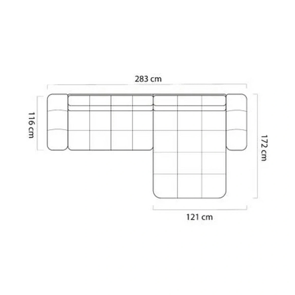 Coltar extensibil TOLLO MINI, personalizabil, cu lada depozitare, 283x172x106 cm
