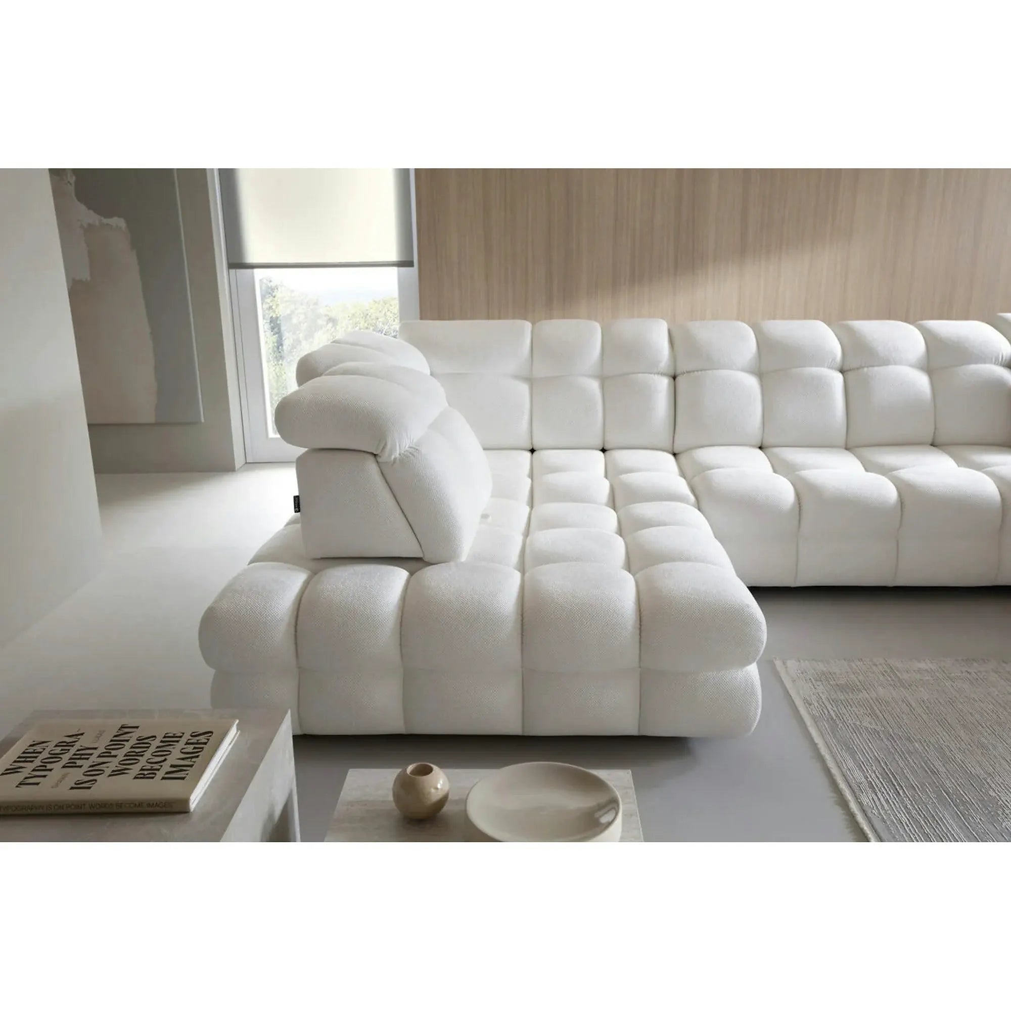 Coltar extensibil TOLLO XL , personalizabil, cu lada depozitare si reglaj electric, 400x220x106 cm