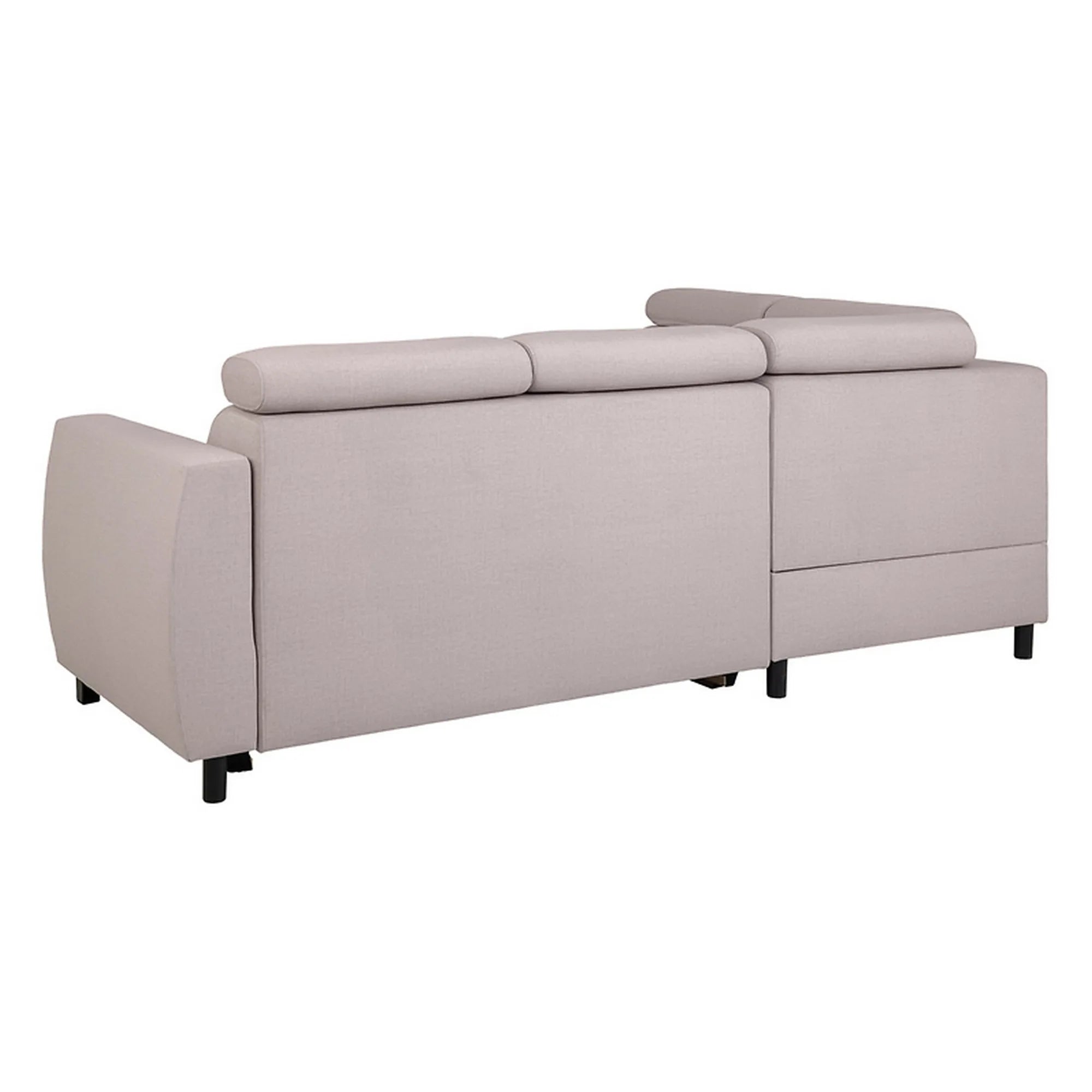 Coltar extensibil TULIO, sezlong stanga, stofa catifelata bej - Maya 01, cu lada depozitare, 245x215x92 cm