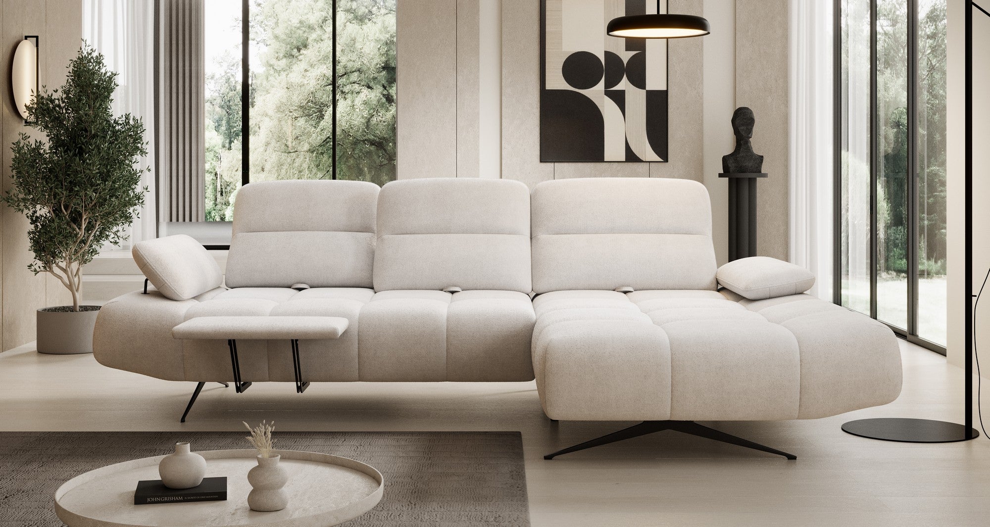 Coltar FALCAO S, personalizabil materiale Gama Premium, tetiere reglabile, 284x173x91 cm