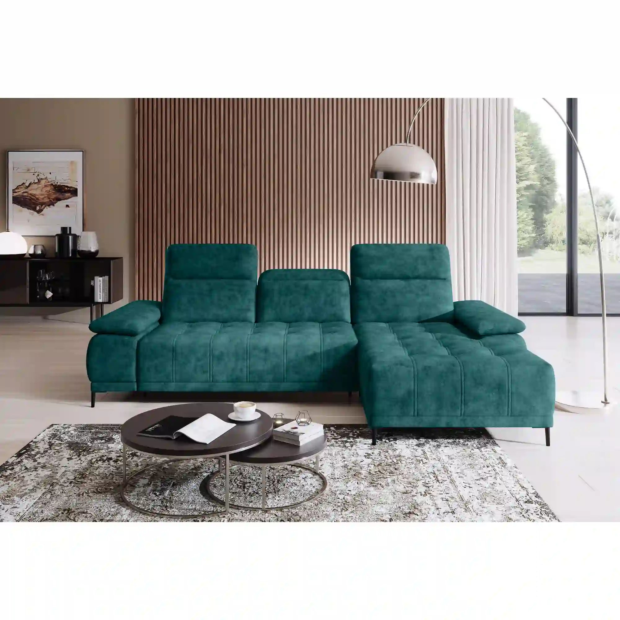 Coltar FOCUS MINI, personalizabil materiale gama Oferta Avantaj, cu reglaj electric si tetiere reglabile, 277x177x98 cm