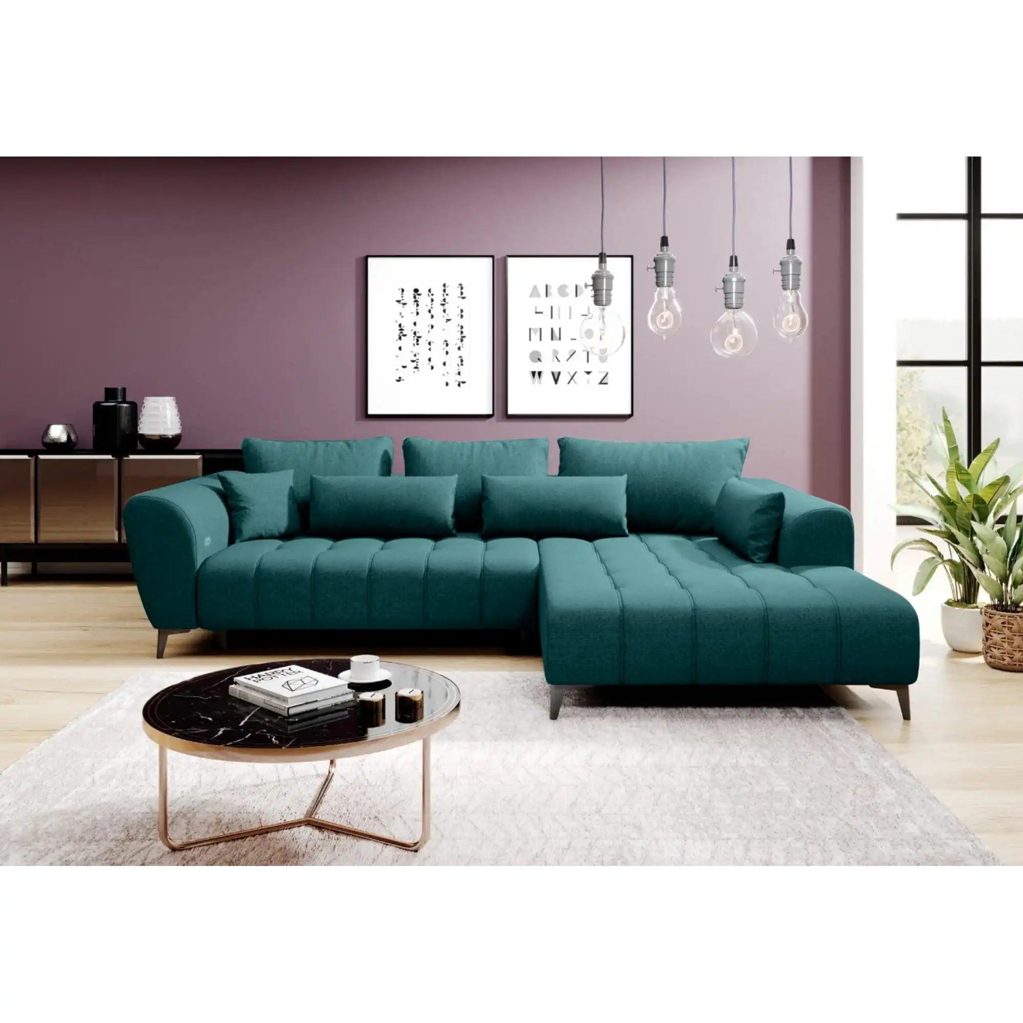 Coltar GARAY, personalizabil materiale gama Oferta Avantaj, cu reglaj electric, 287x220x83 cm