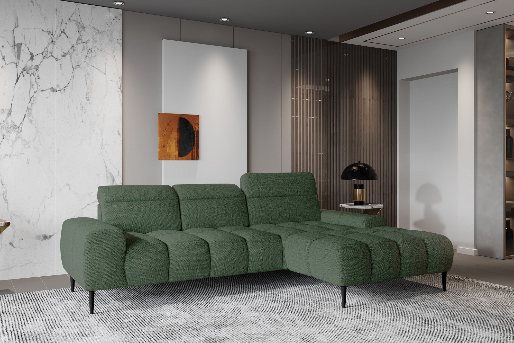 Coltar GIANO S, personalizabil materiale Gama Oferta Avantaj, cu reglaj electric, 273x175x97 cm