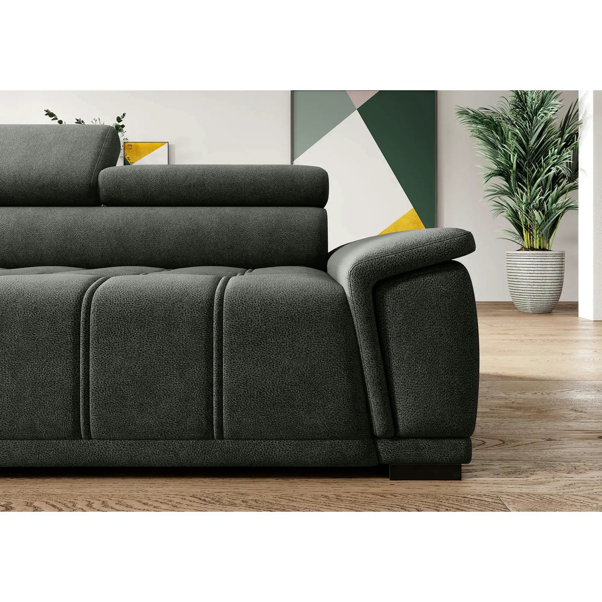 Coltar GREMIO, personalizabil, cu reglaj electric si tetiere reglabile, 283x206x100 cm