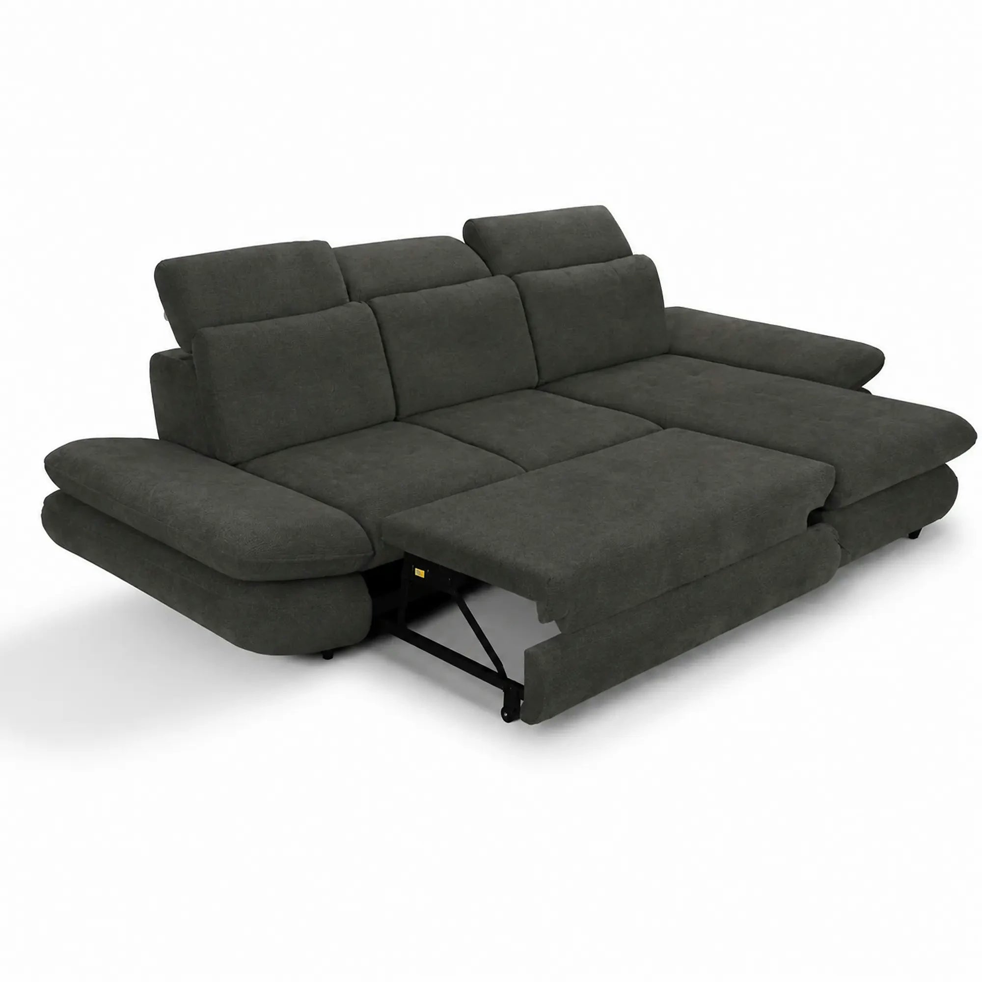 Coltar living SIENA MINI, sezlong dreapta, stofa catifelata gri - Velvet F602, 297x181x100 cm
