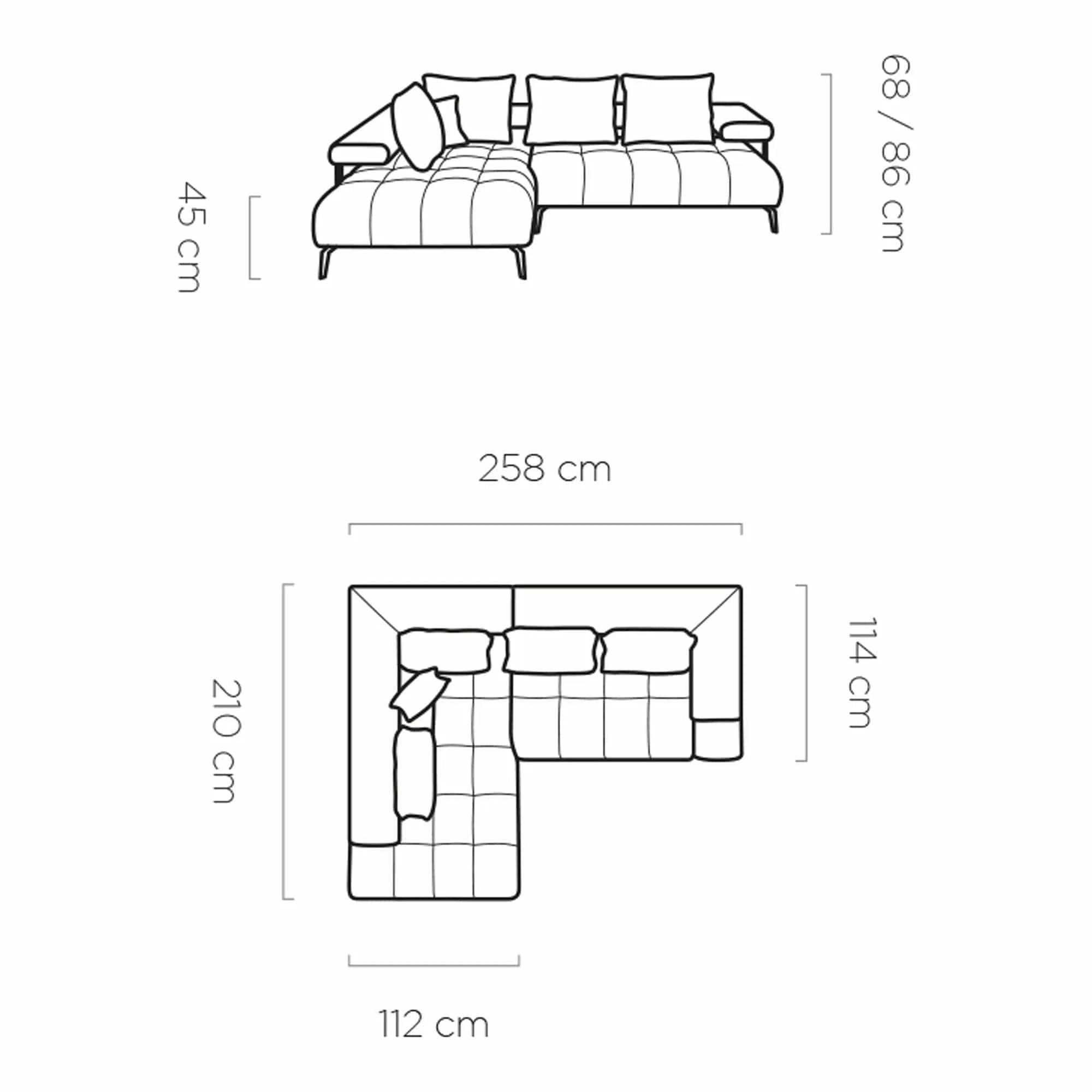 Coltar MAGNETIC L, personalizabil materiale gama Premium, cu reglaj electric, 258x210x86 cm