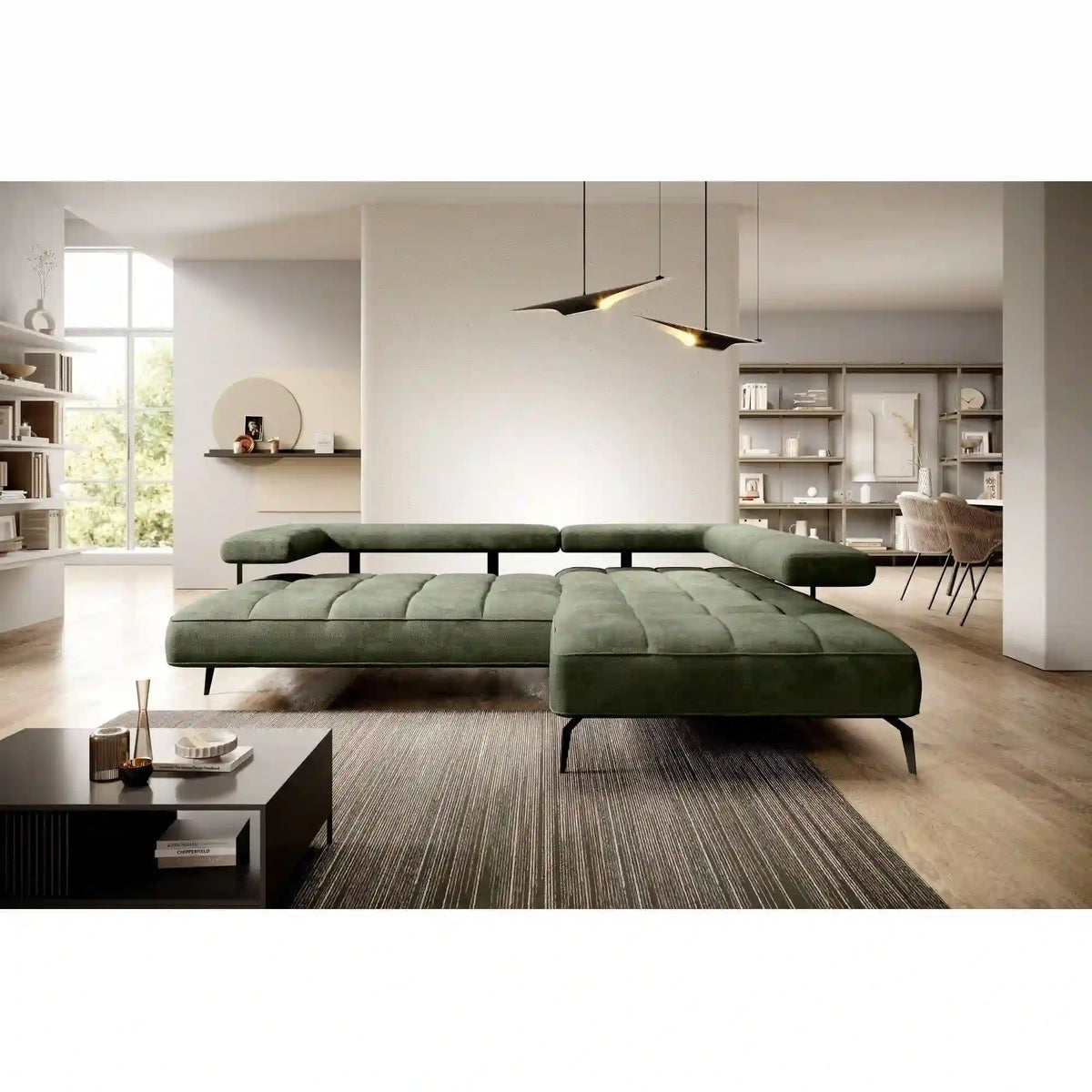 Coltar MONTELLA L, personalizabil material gama Premium, cu reglaj electric, 262x207x88 cm