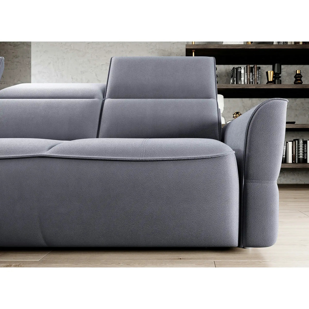 Coltar MURILLO MINI, personalizabil, cu reglaj electric, tetiere reglabile si lada depozitare, 260x175x100 cm