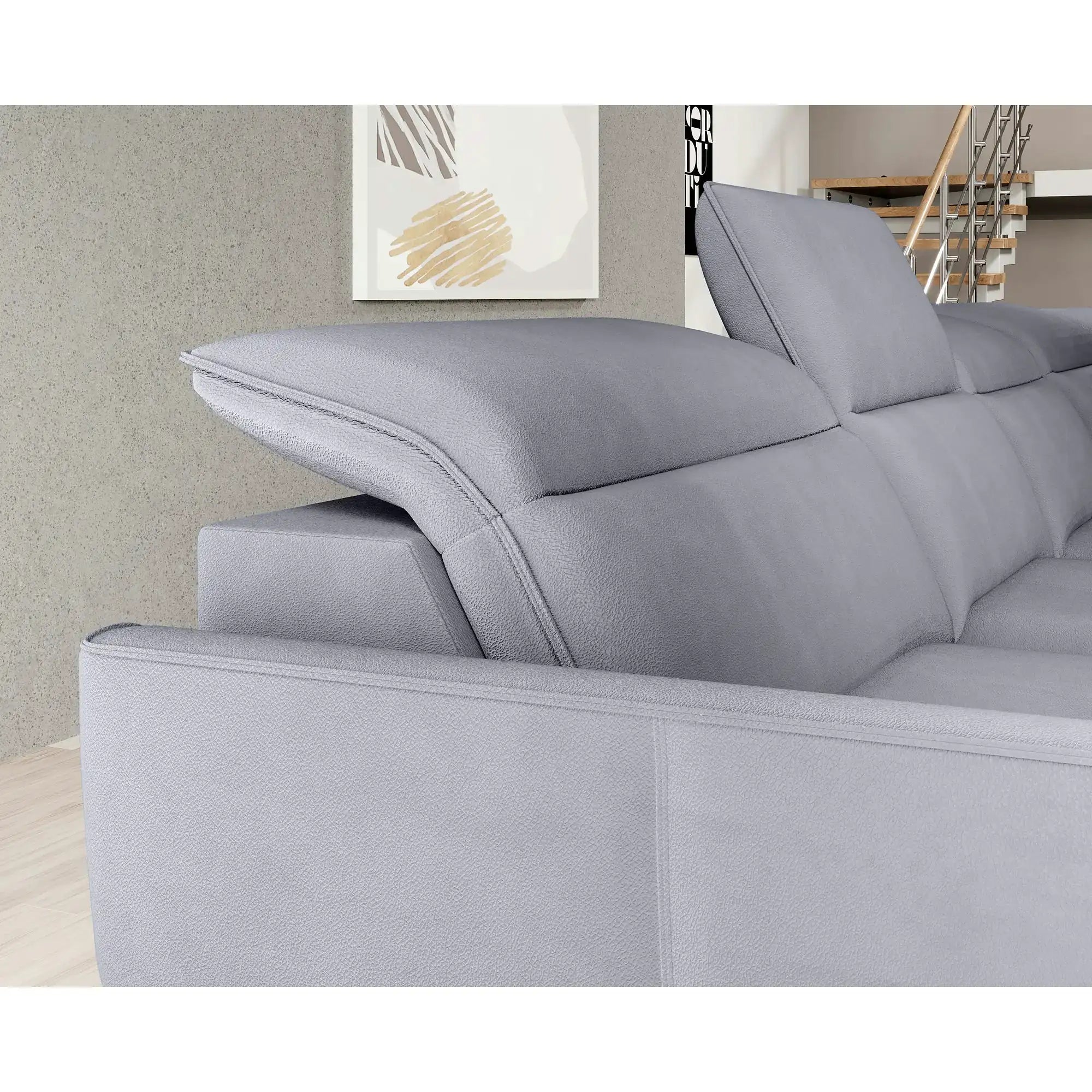 Coltar MURILLO XL, personalizabil, cu reglaj electric, tetiere reglabile si lada depozitare, 350x218x100 cm