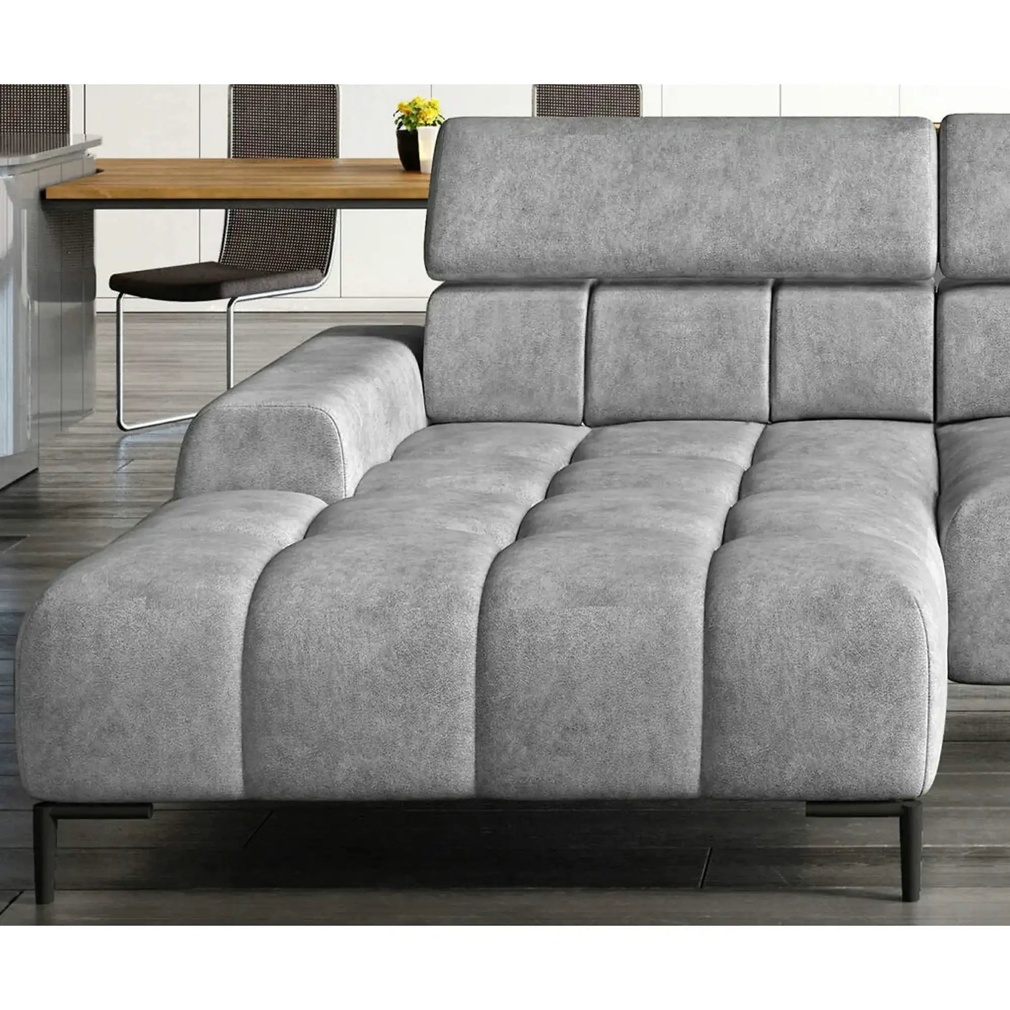 Coltar PLAZA MINI, personalizabil, cu reglaj electric si tetiere reglabile, 270x177x99 cm