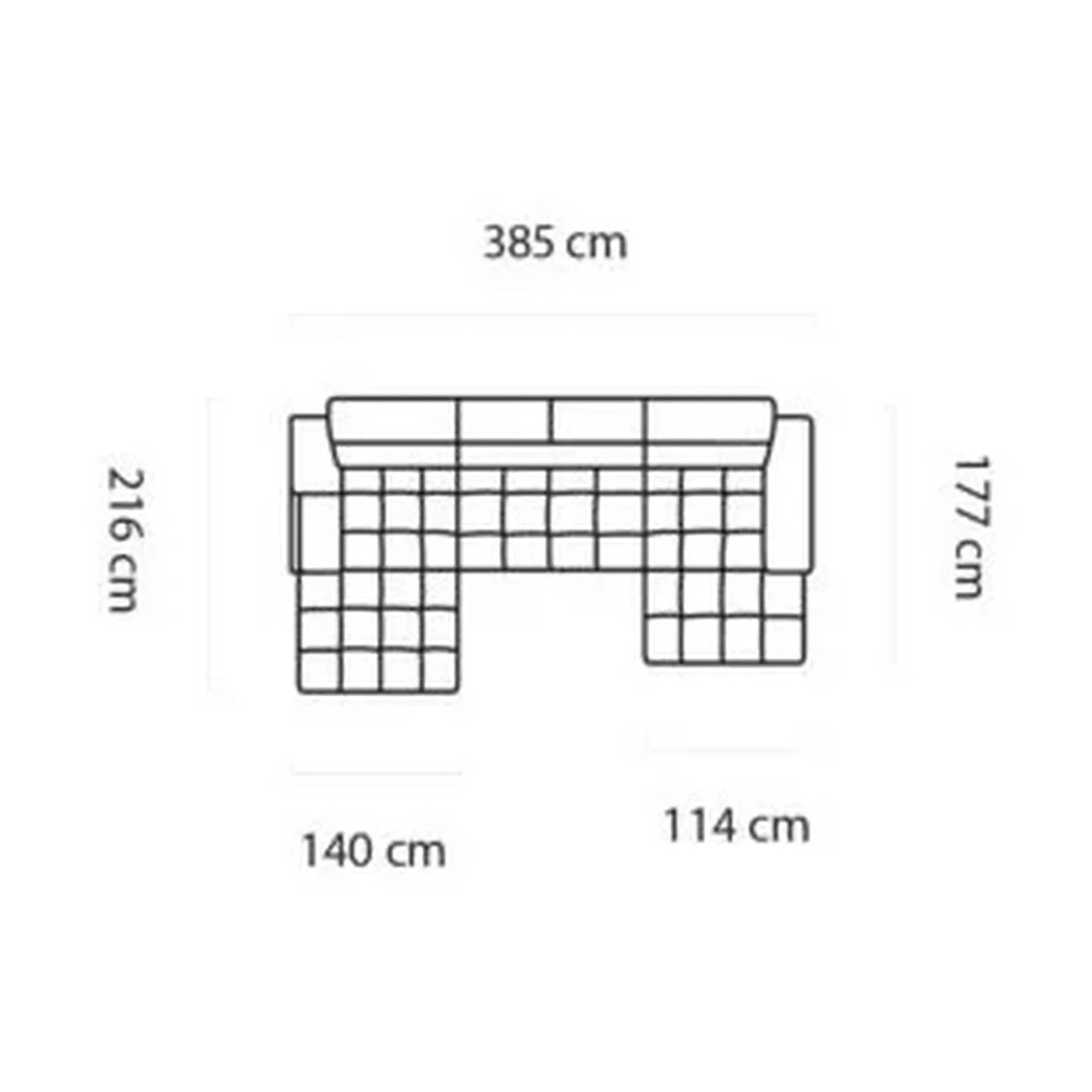Coltar PLAZA XL, sezlong stanga, stofa clasica gri - Austin 18, cu reglaj electric si tetiere reglabile, 385x216x99 cm