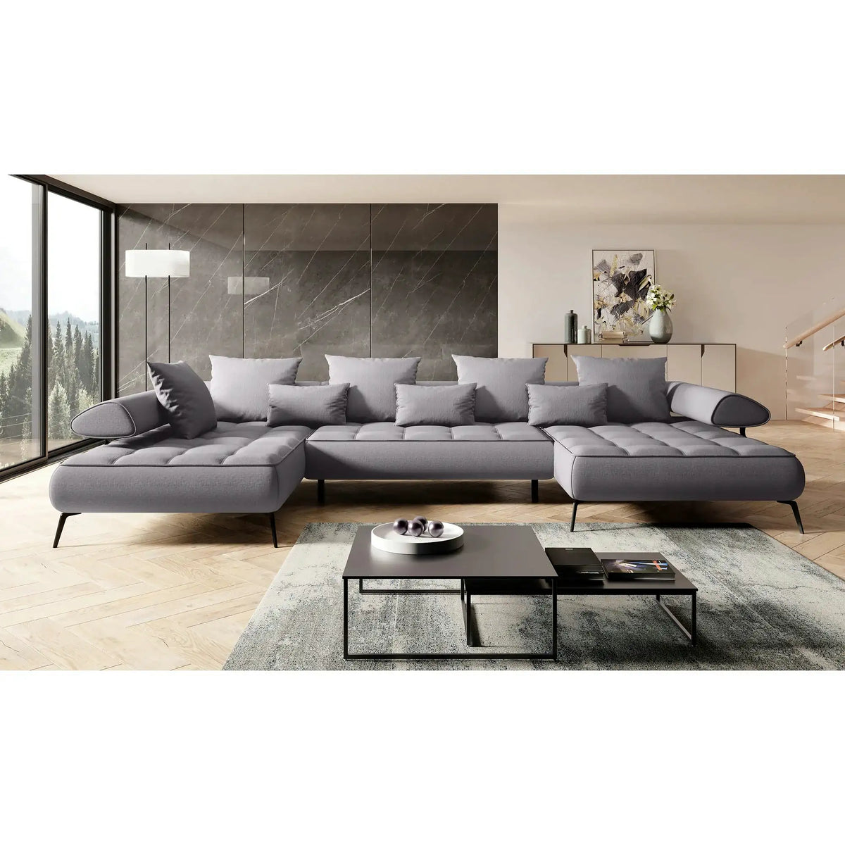Coltar SELEDO XL, personalizabil, cu reglaj electric, 385x224x88 cm