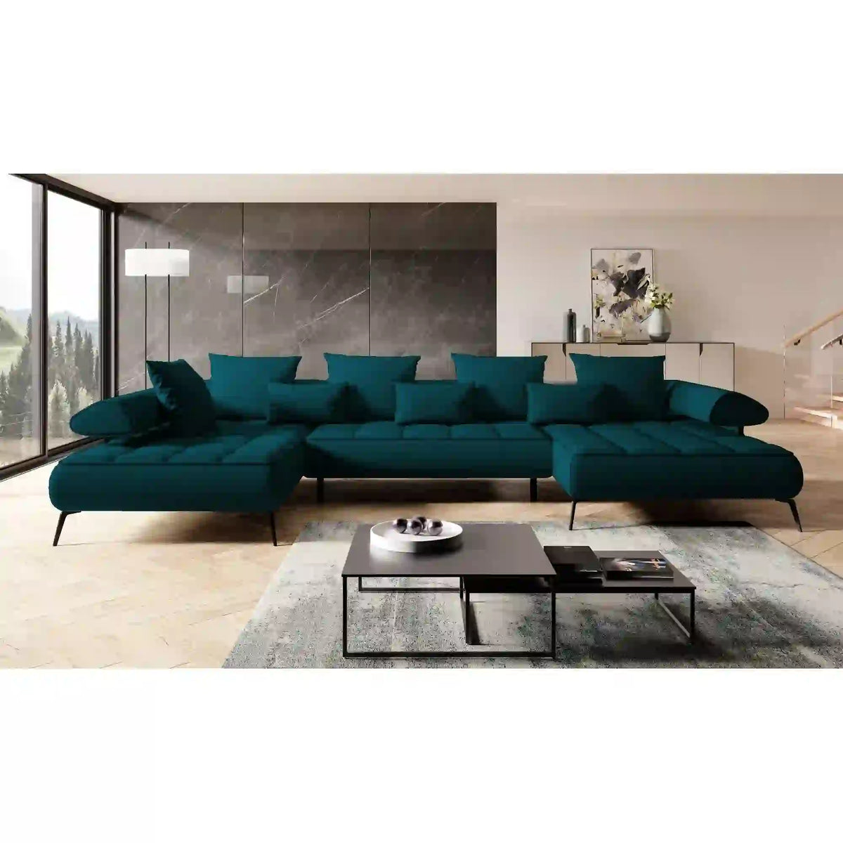 Coltar SELEDO XL, personalizabil materiale gama Oferta Avantaj, cu reglaj electric, 385x224x88 cm