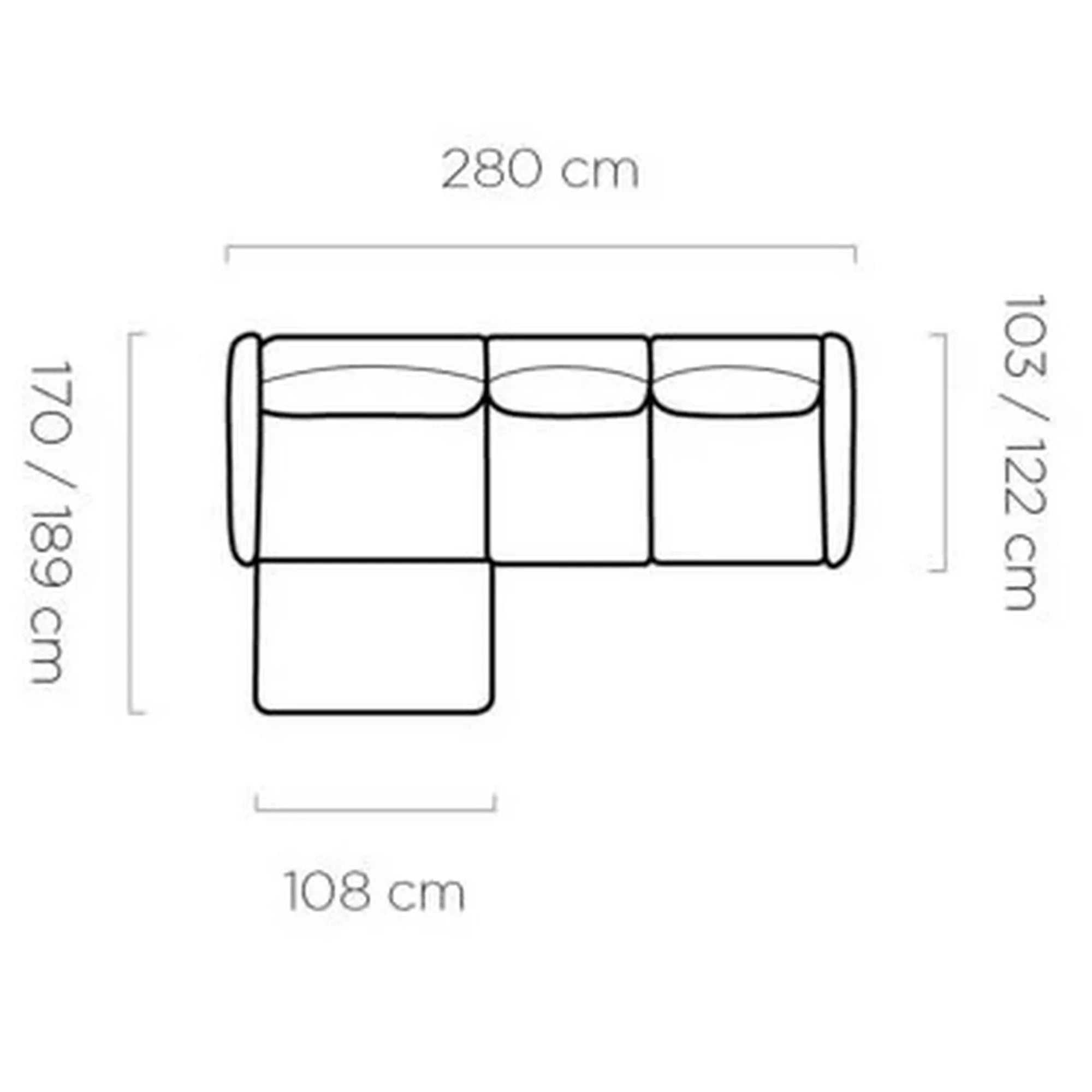 Coltar Storm Mini, personalizabil materiale gama Oferta Avantaj, cu reglaj electric, 280x189x102 cm