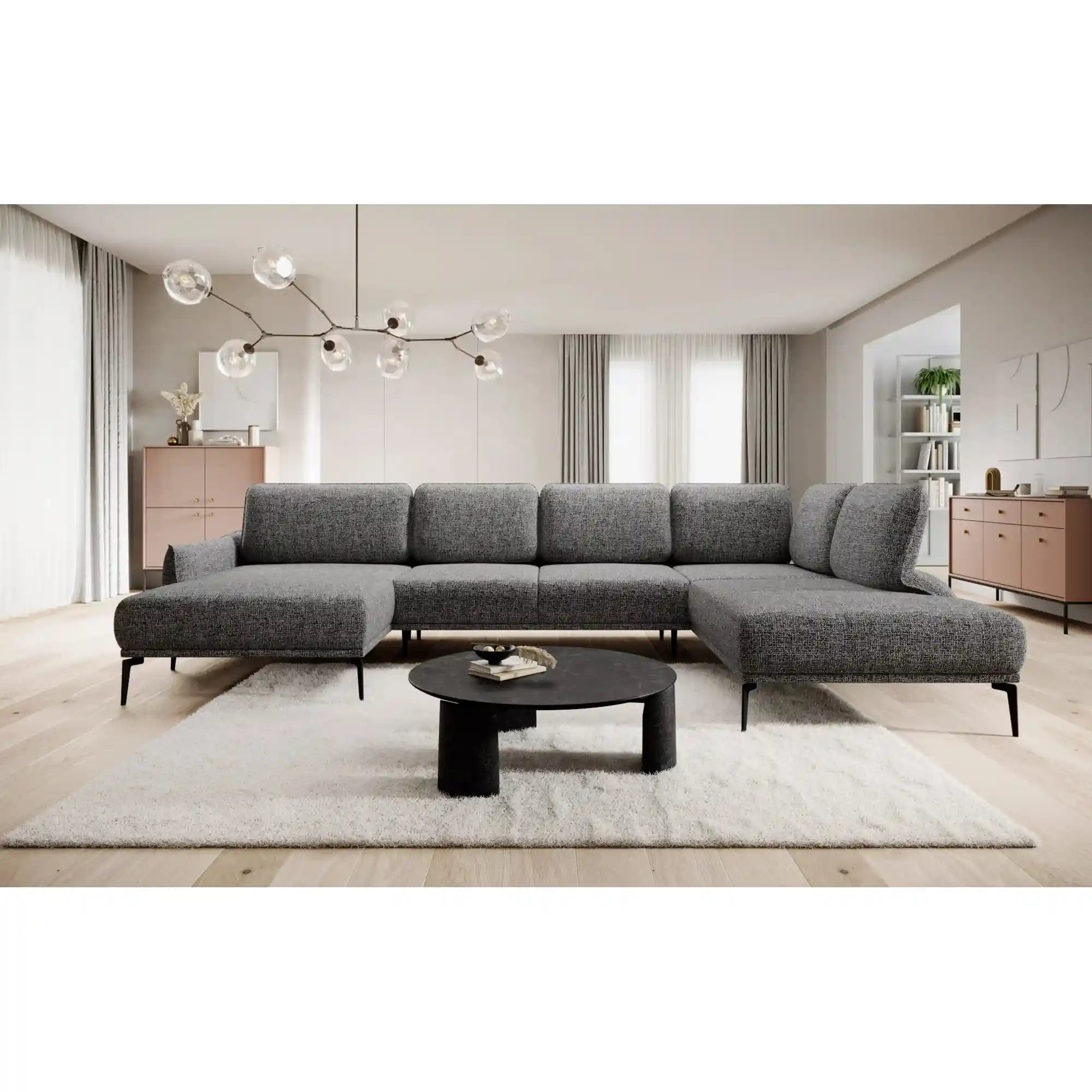 Coltar Storm XL, personalizabil materiale gama Oferta Avantaj, cu reglaj electric, 387x231x102 cm