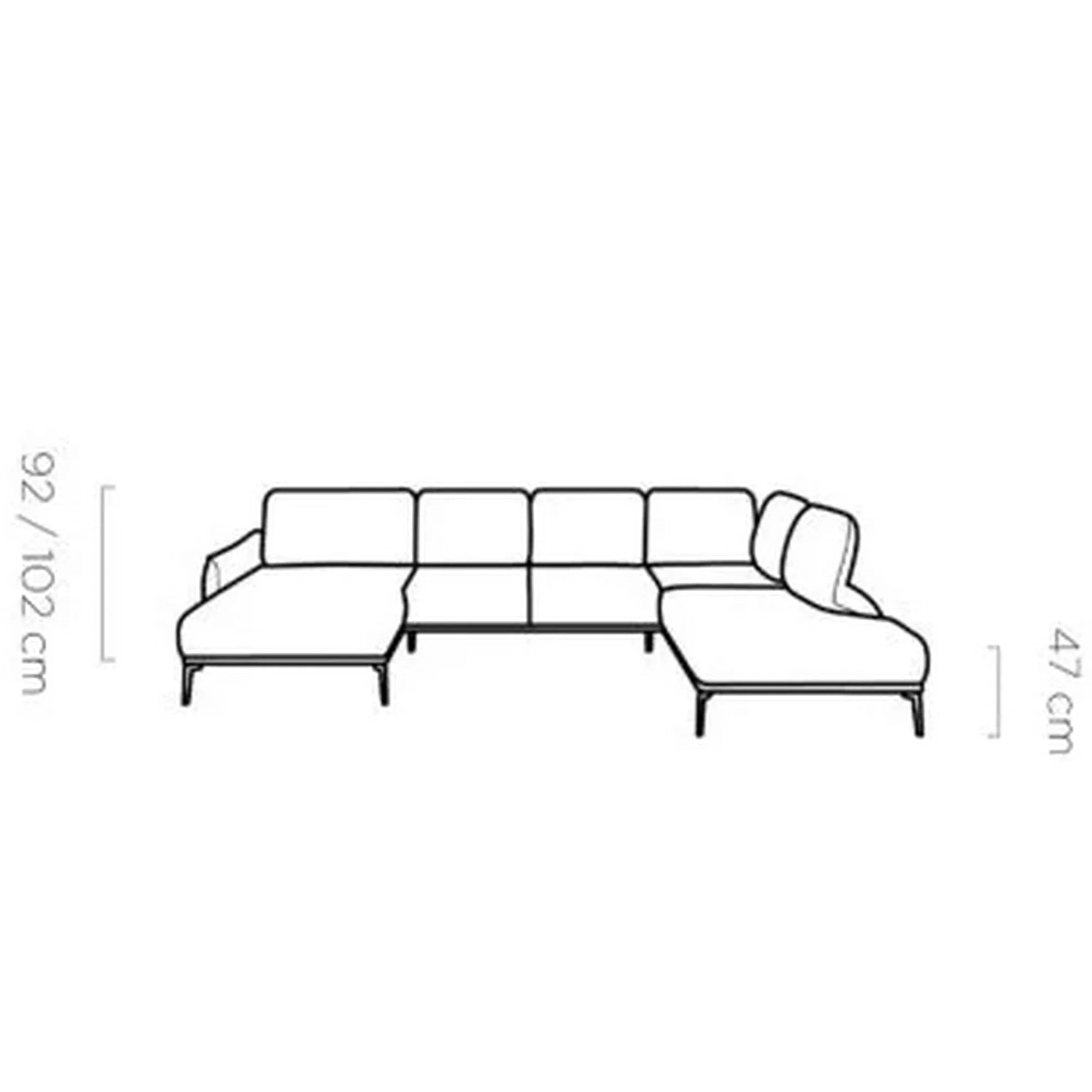 Coltar Storm XL, personalizabil materiale gama Premium, spatar glisant, 387x23x102 cm