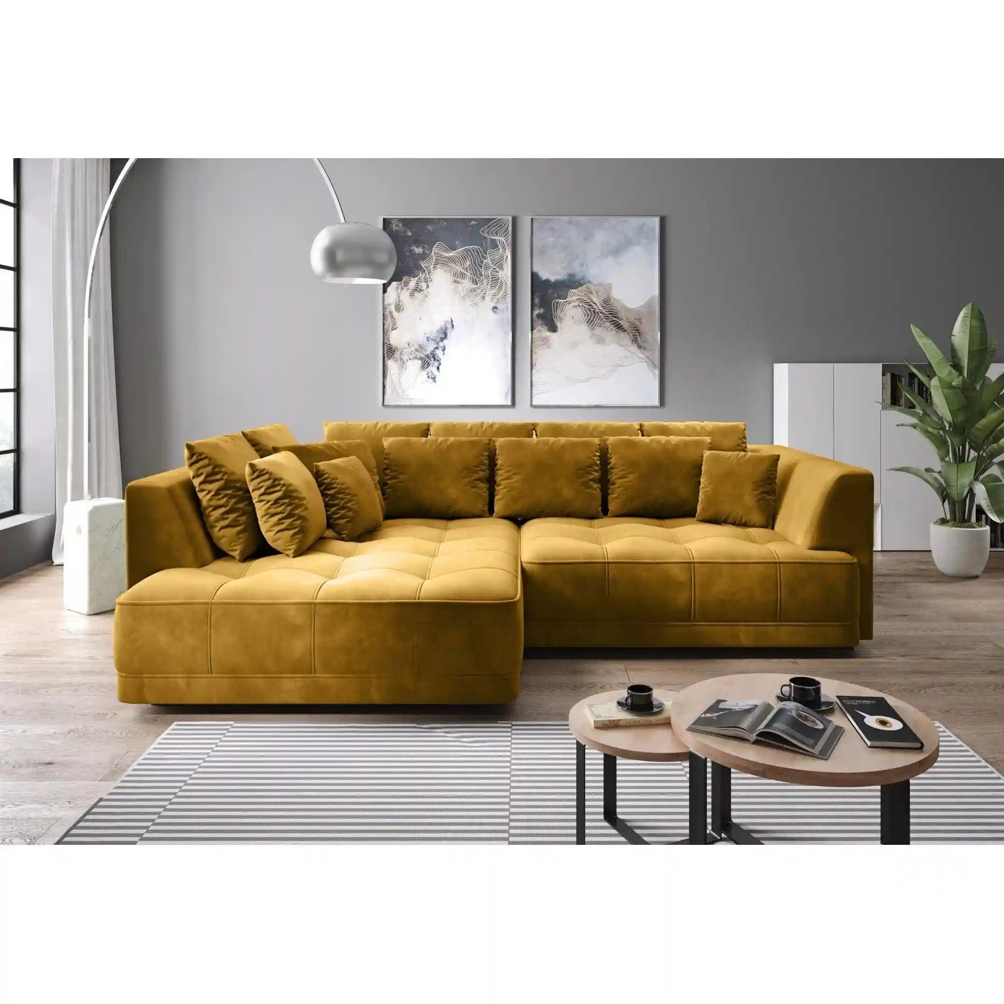 Coltar TIGA, personalizabil material gama Premium, cu reglaj electric, 286x136/207x77 cm