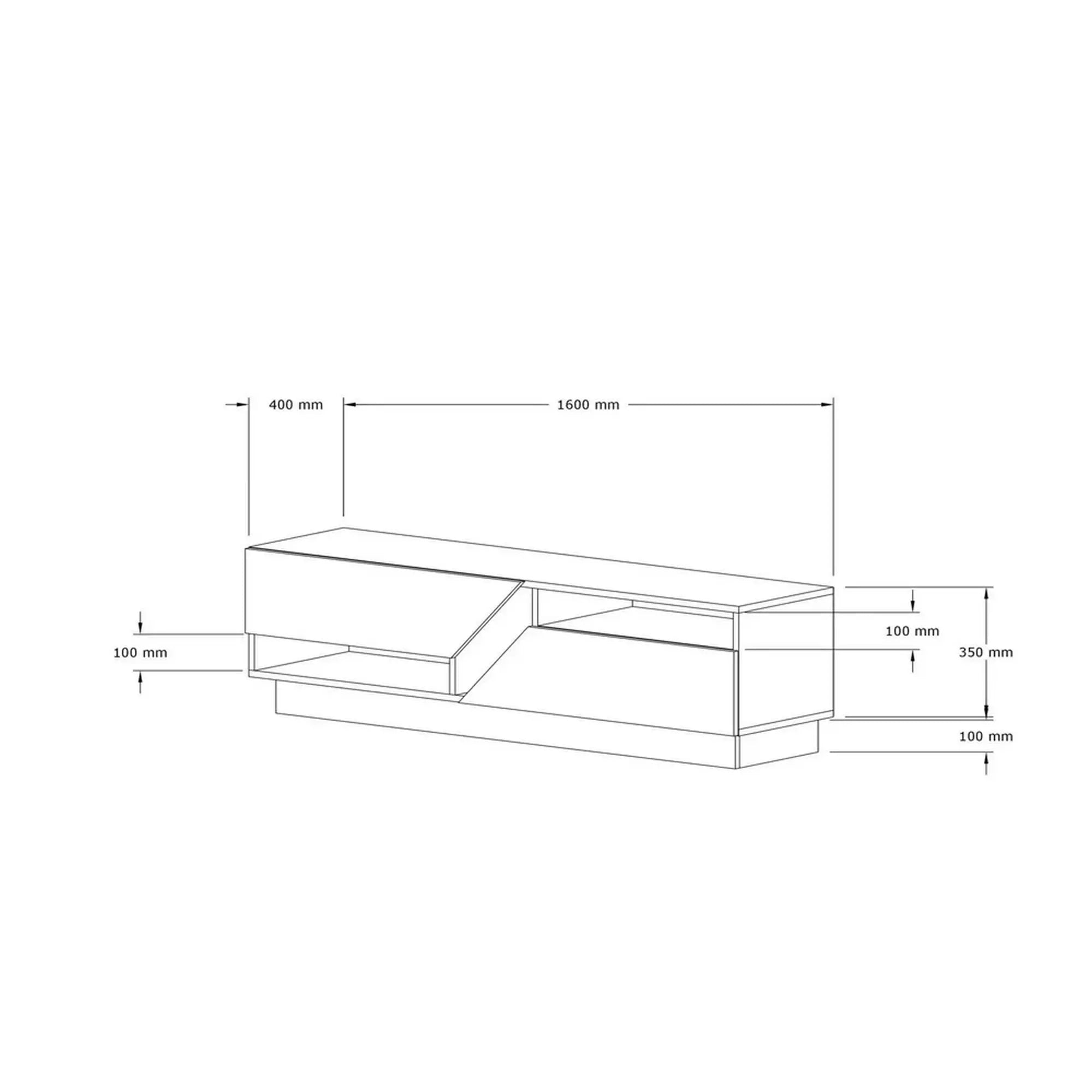 Comoda TV KOZA, bej cu efect de marmura, PAL melaminat, 160x40x45 cm