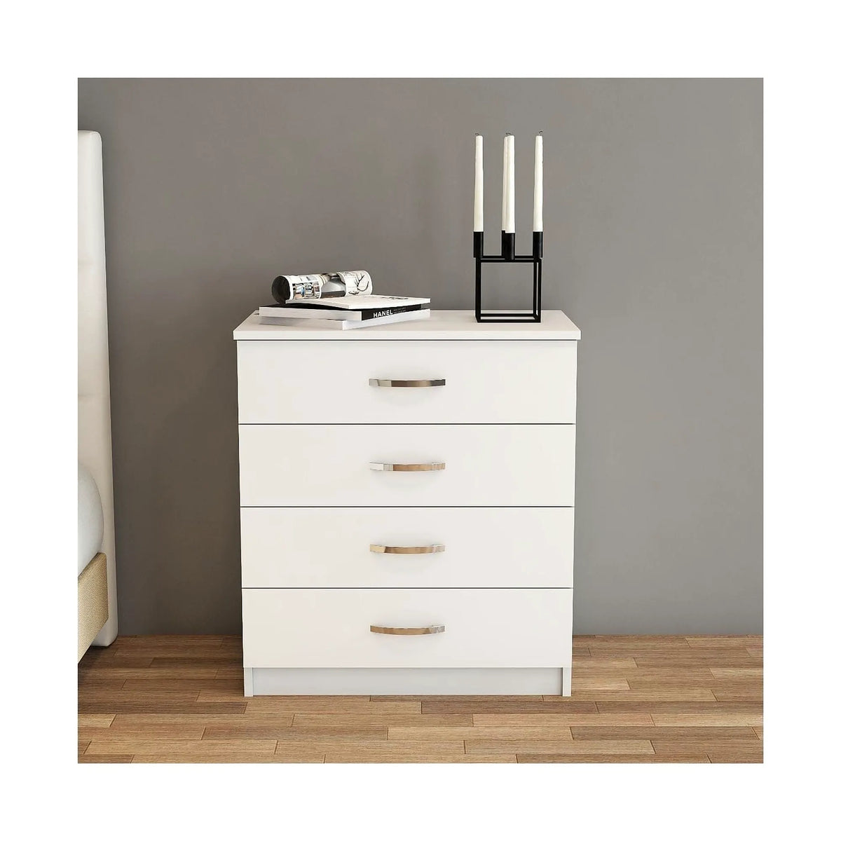 Comoda 616TNM1505, alb, PAL melaminat, 72x45x81 cm