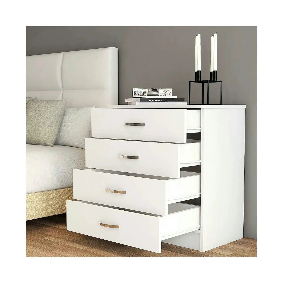 Comoda 616TNM1505, alb, PAL melaminat, 72x45x81 cm